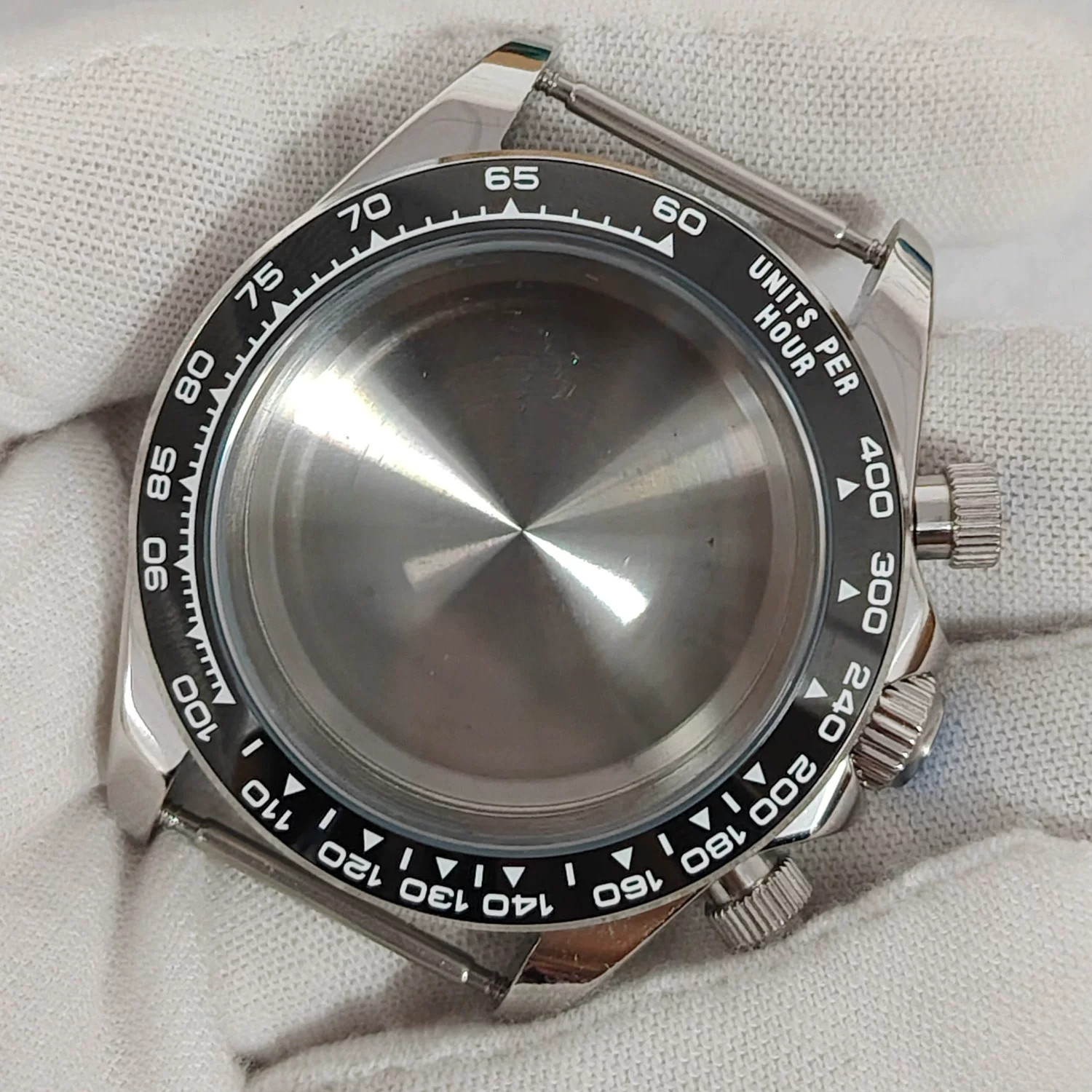 39mm Stainless Watch Case Sapphire Ceramic Bezel for VK63 Movement 30.5Mm Dial