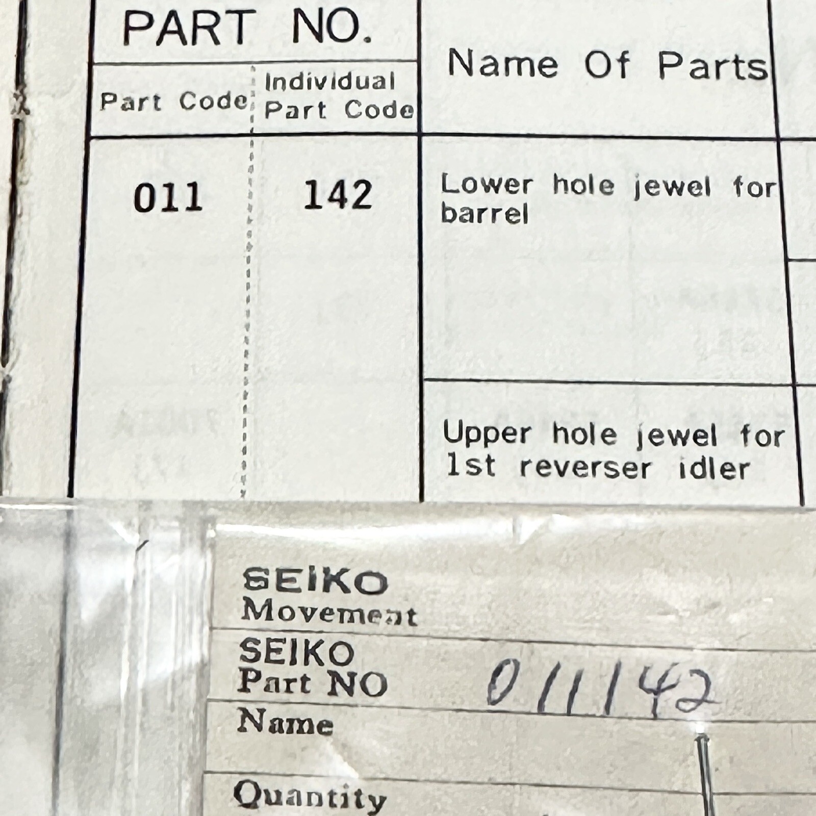 LOWER HOLE JEWEL FOR BARREL SEIKO 5625 5626 5645 5646 6145 6146 6155 6156 6159