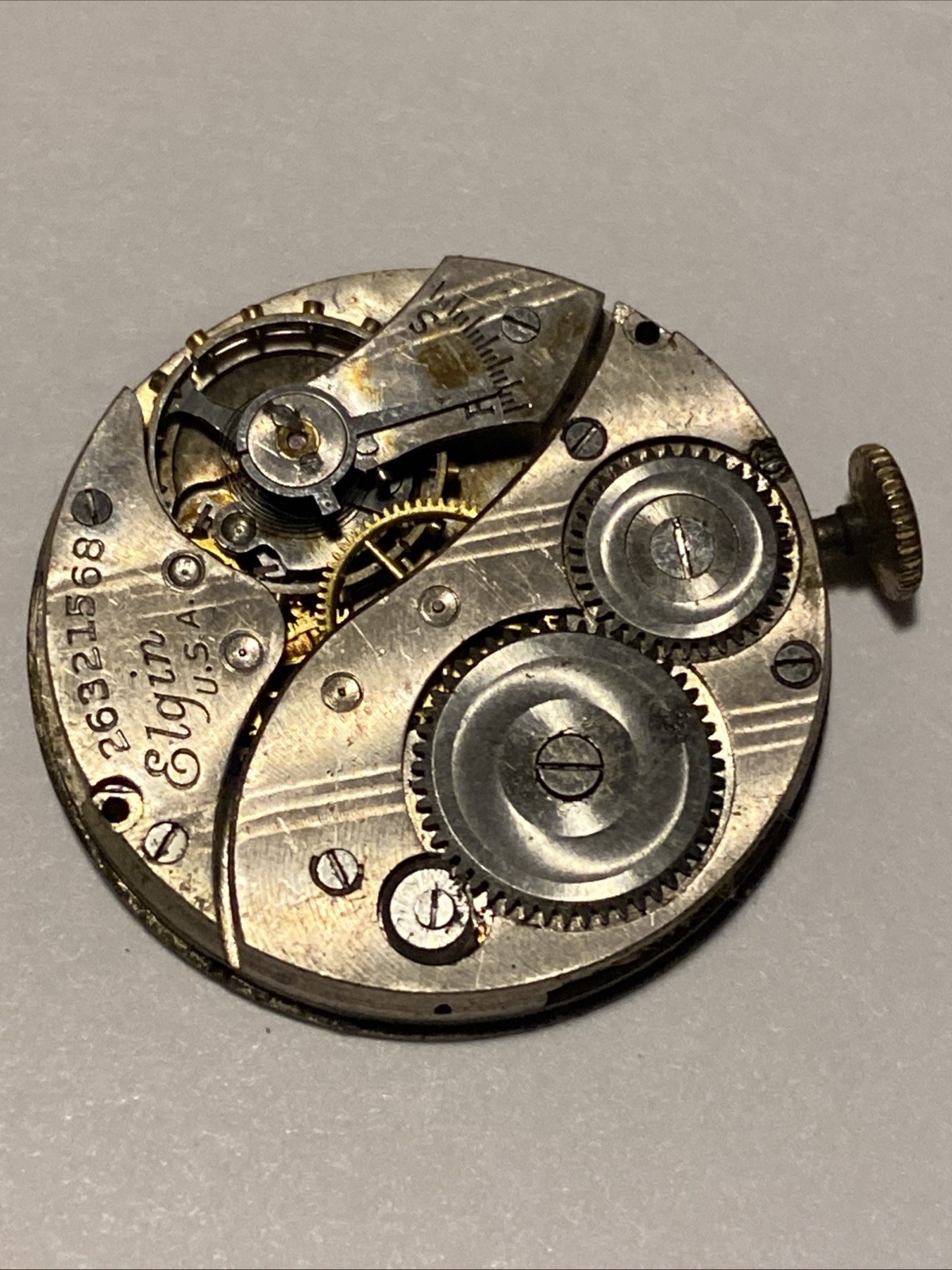 Elgin 431 Movement For Part/ Repair 7 Jewel 6/0 Size Mod 2 Good Staff 26321568