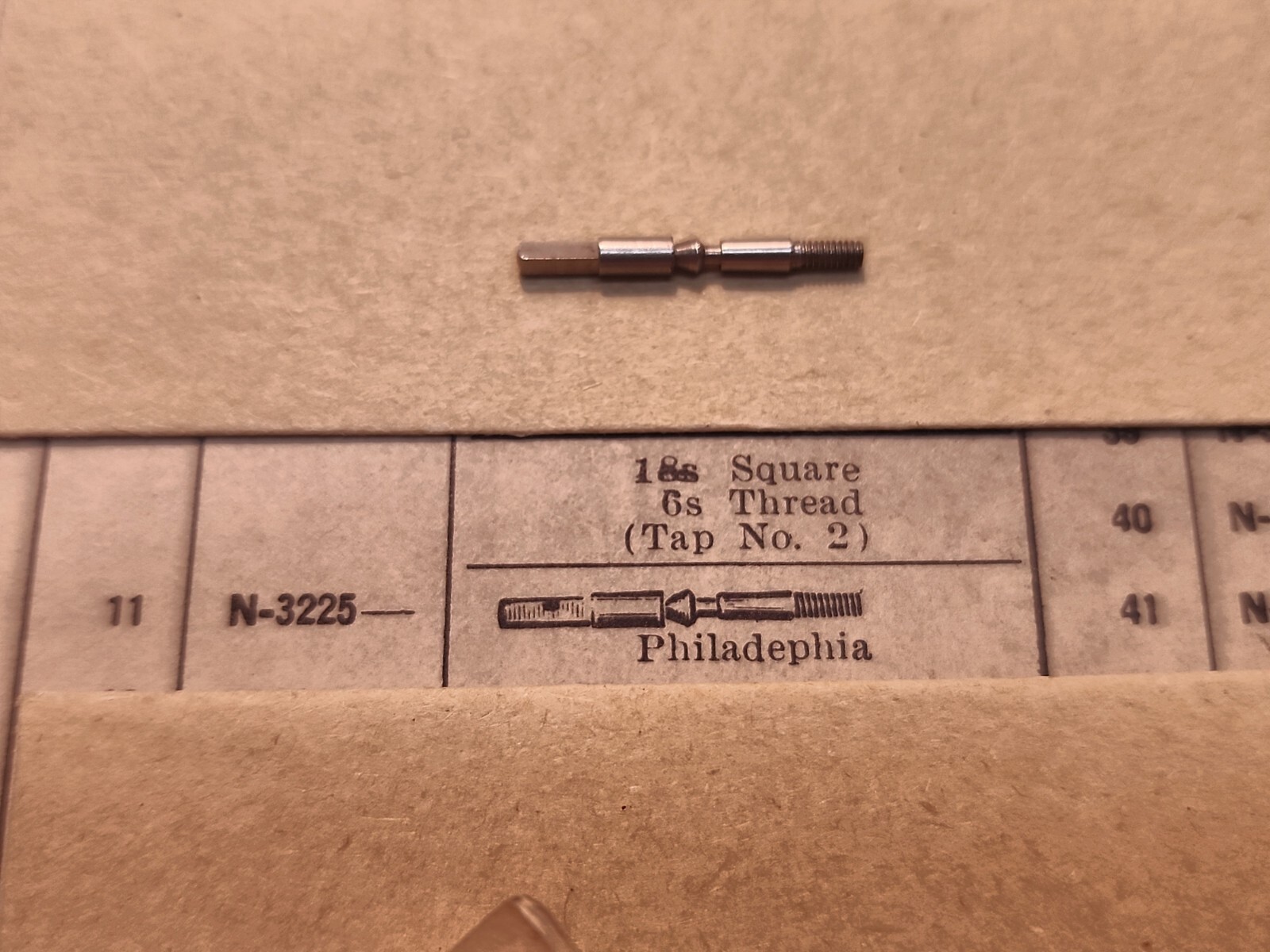 NOS American Pocket Watch Stem For Philadelphia Case 18s Square 6s Thr Tap 2