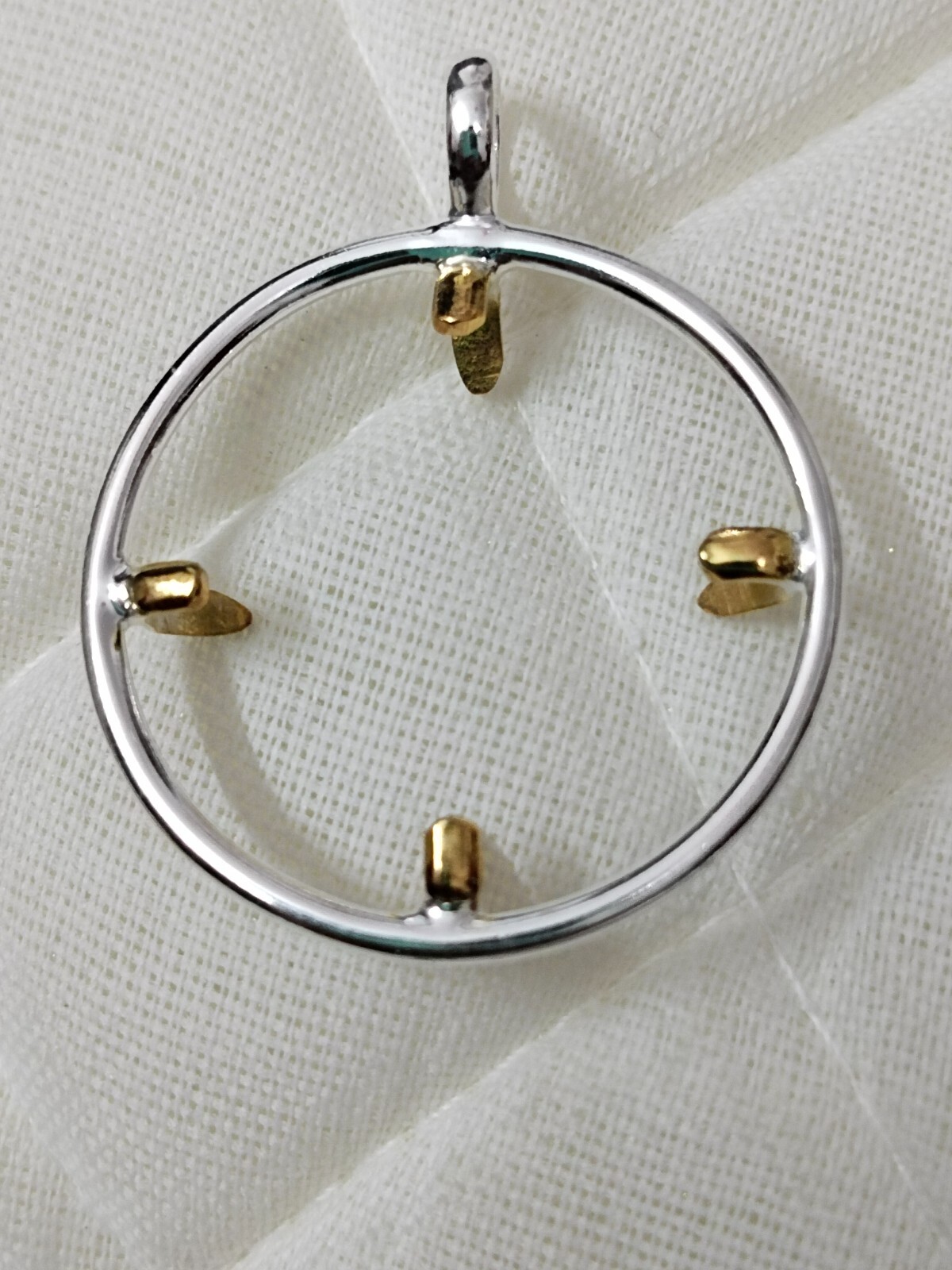 925 Sterling Silver Round Pendant setting prong Blank Bezel Holder Coin