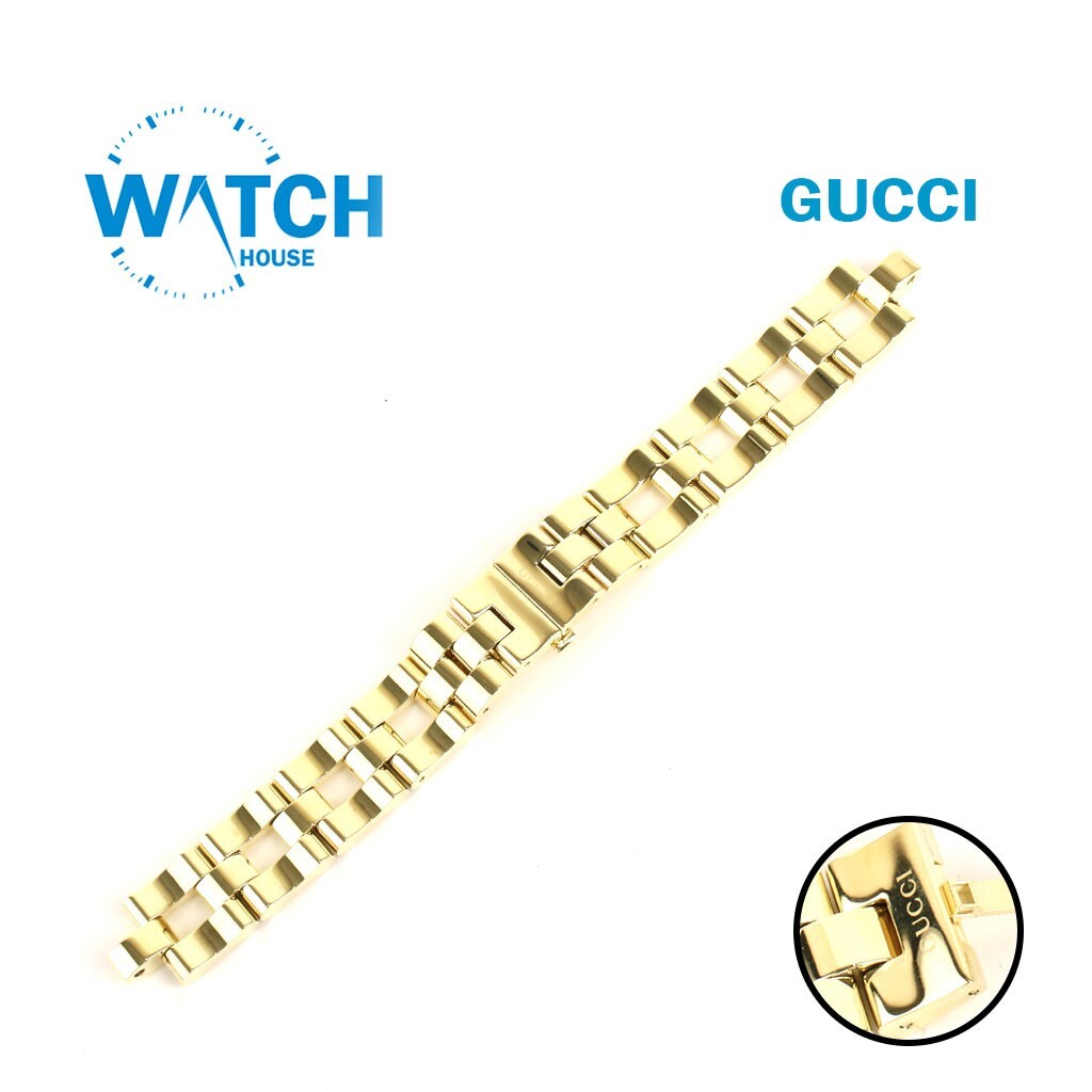 17 mm Vintage Gucci Made Stainless Steel Watch Band Gold Color 2305