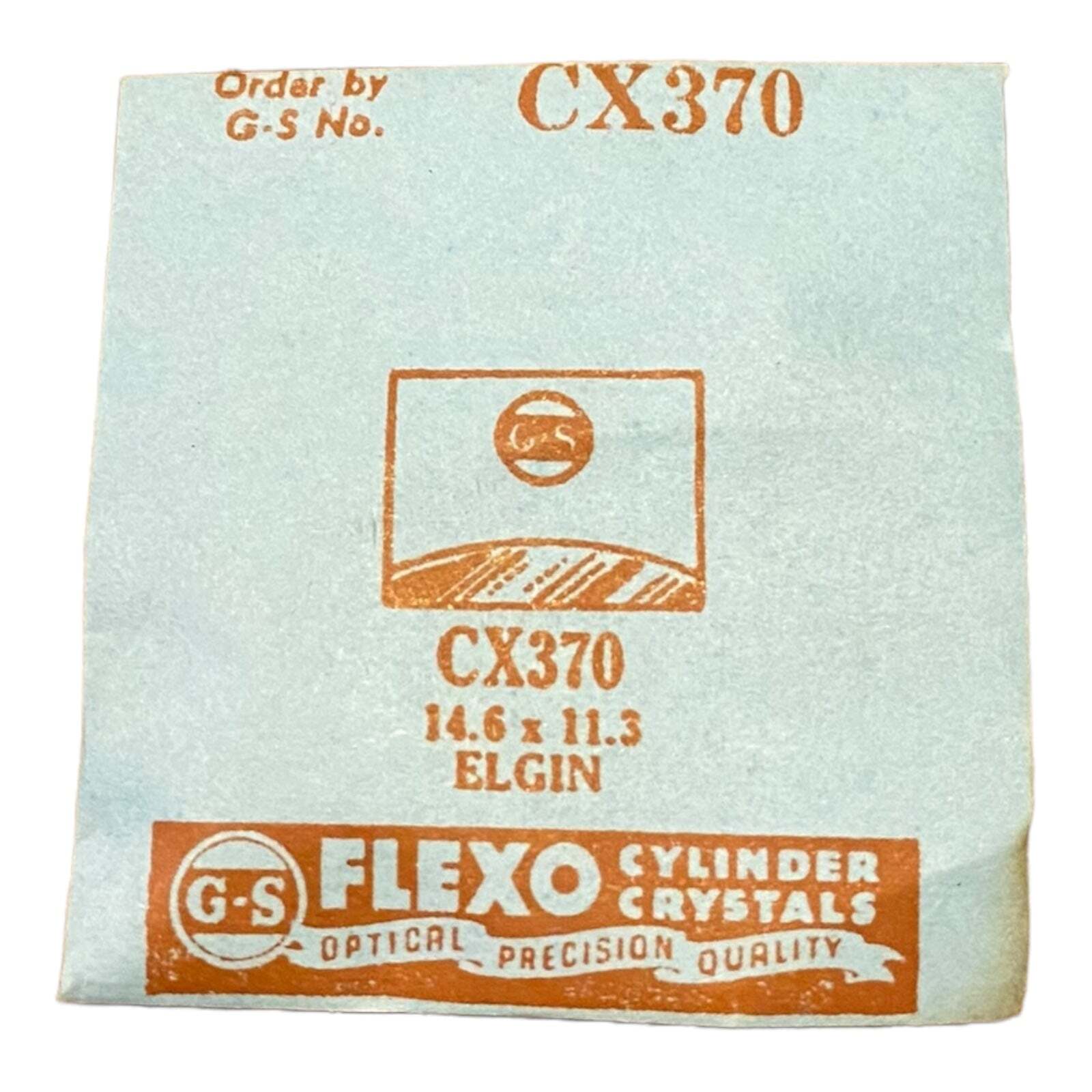 Germanow-Simon Mach (GS) CX370 Watch Crystal 14.6×11.3 NOS Part Flexo Elgin