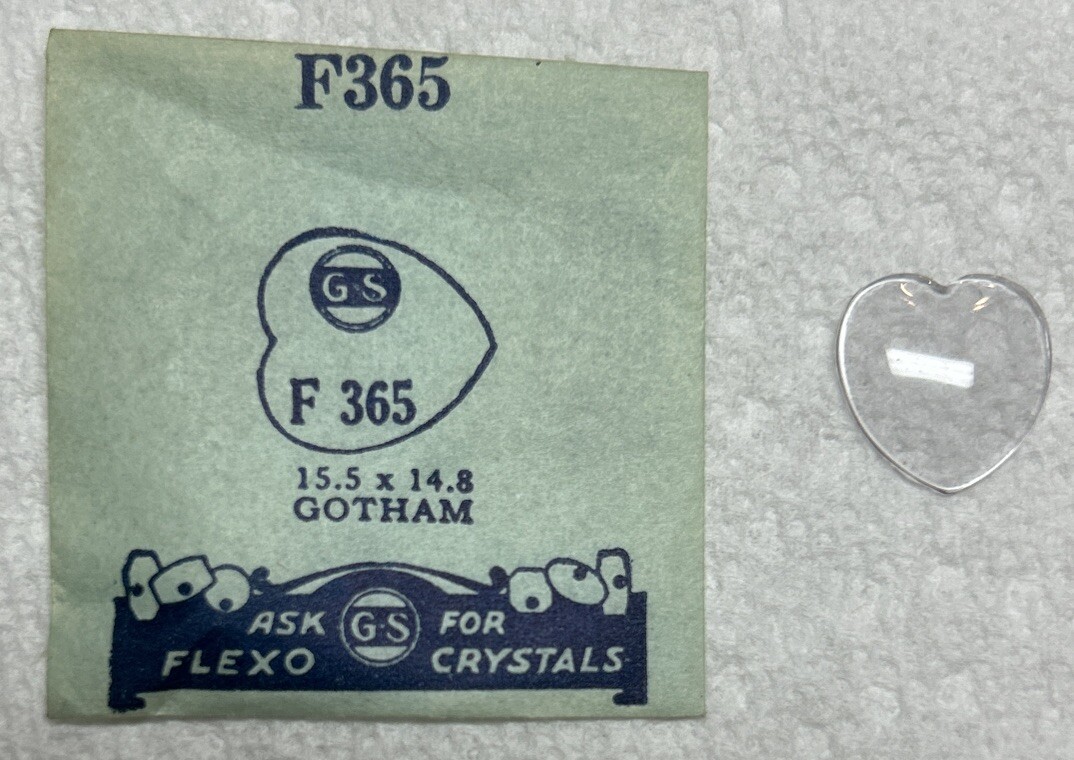 Vintage Germanow-Simon G-S F365 Watch Flexo Heart Shaped Crystal NOS U.S.A.