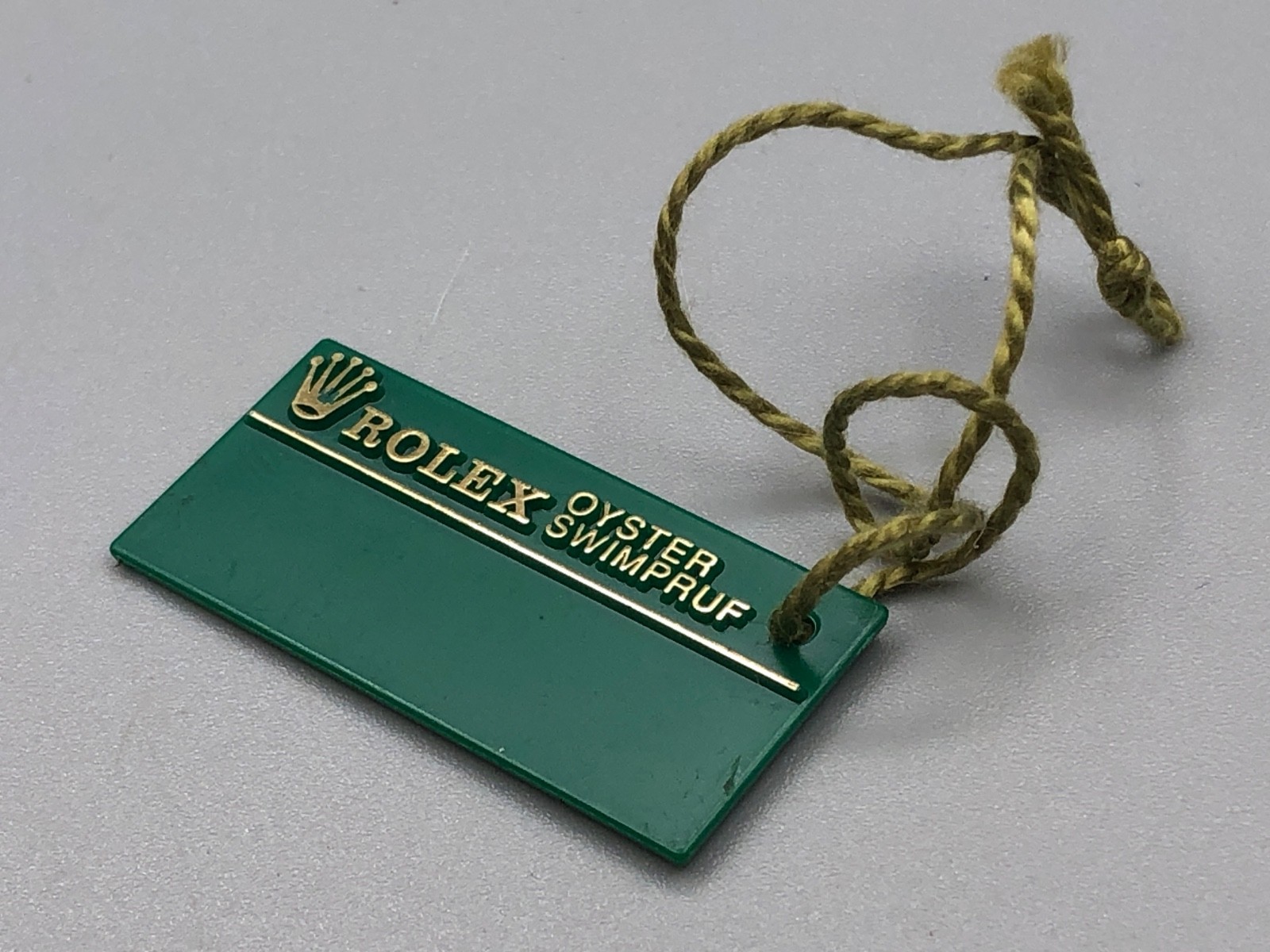 VINTAGE LATE 80s ALL90s 1980s 1990s GENUINE ROLEX OYSTER SWIMPRUF GREEN HANG TAG
