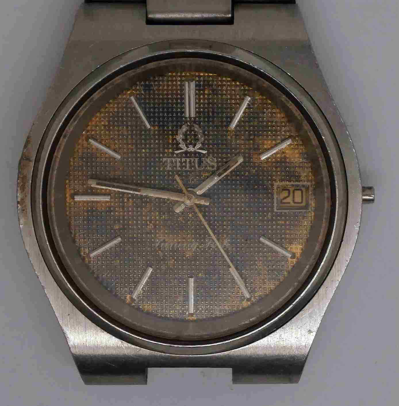 VTG TITUS Tuning Fork Steel Wristwatch. Ref: 9308. Cal: 9162. For Repairs