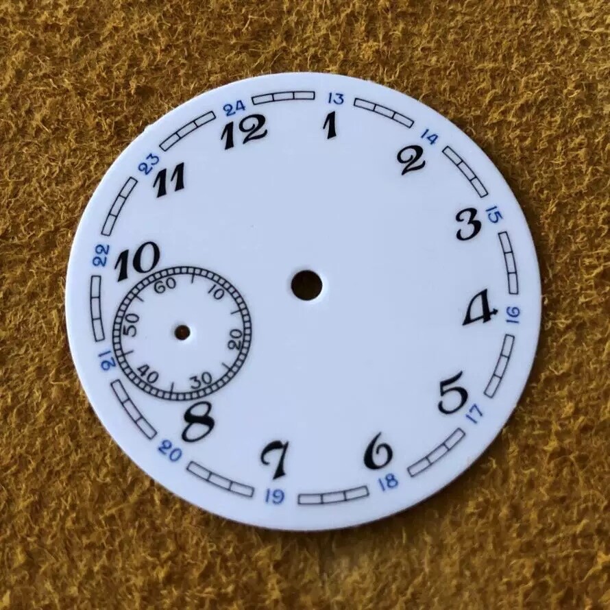 37mm White Ceramic Watch Dial for ETA6497 , ST3600