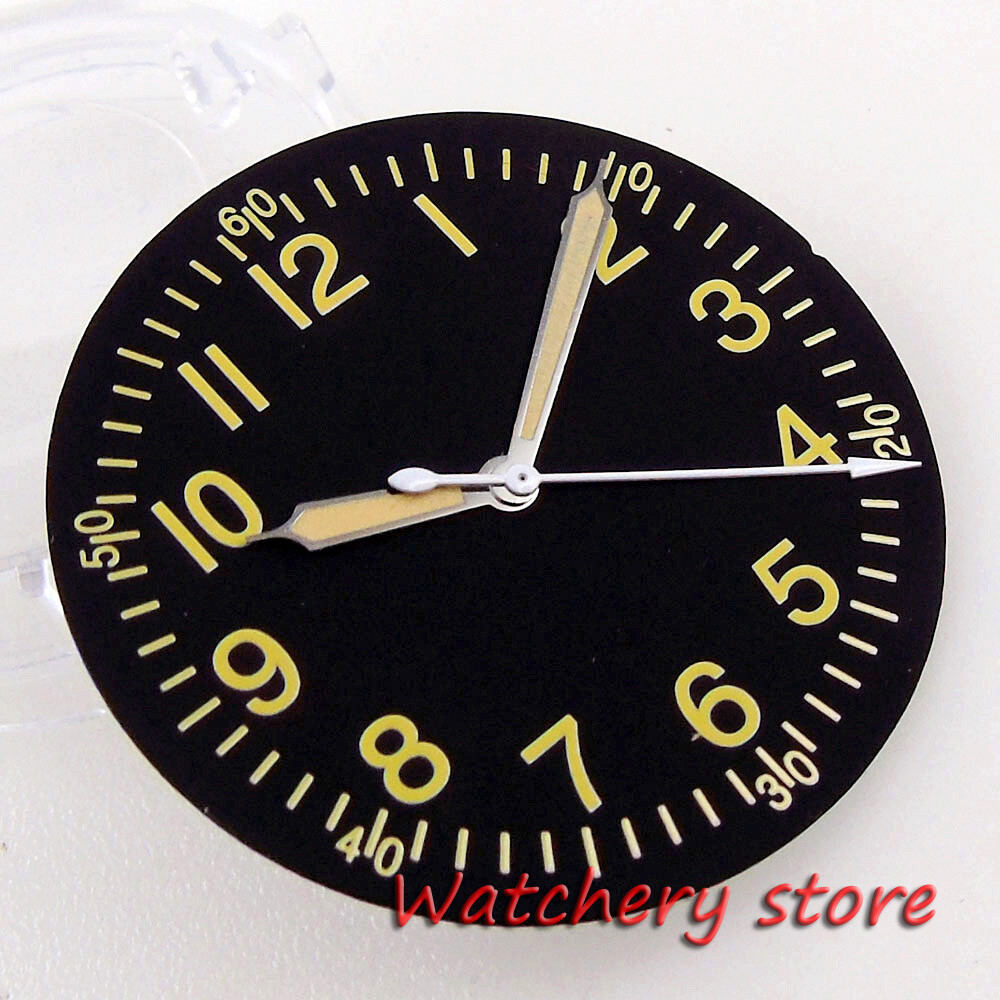 33.5mm Watch Dial Hand Luminous Pilot Style Fit NH35 NH36 MIYOTA 8215 ETA2824