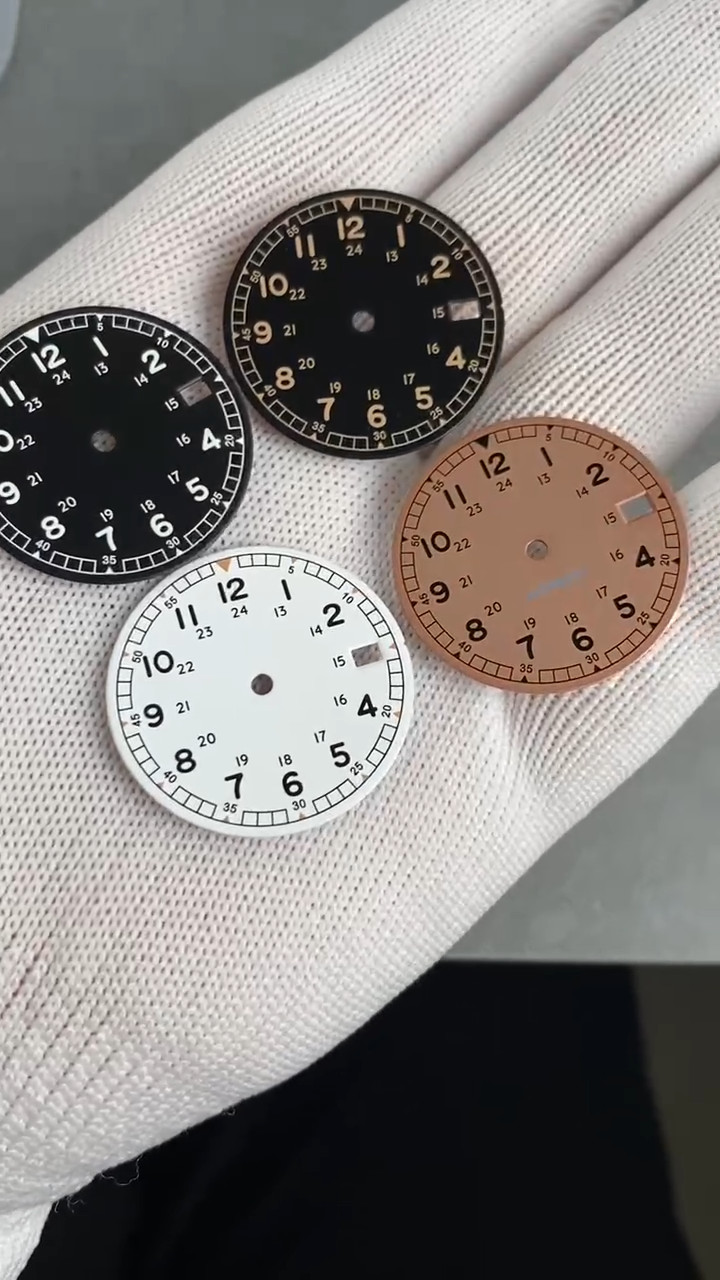 29mm Pilot Style Watch Dial Face and Hands Fit for NH35 NH36 Automatic Movement