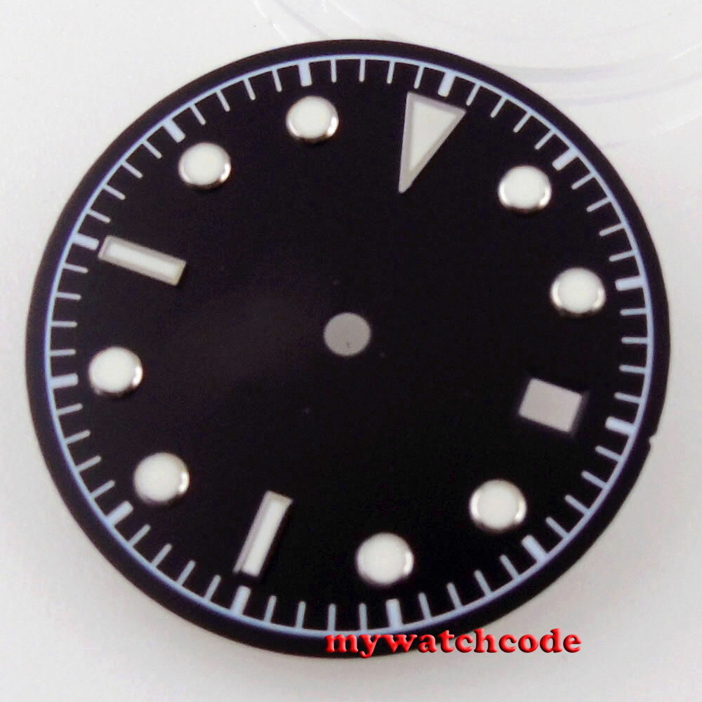 30.5mm black blue green sterile luminous dial fit NH35 ETA 2824 2836 Miyota 8215