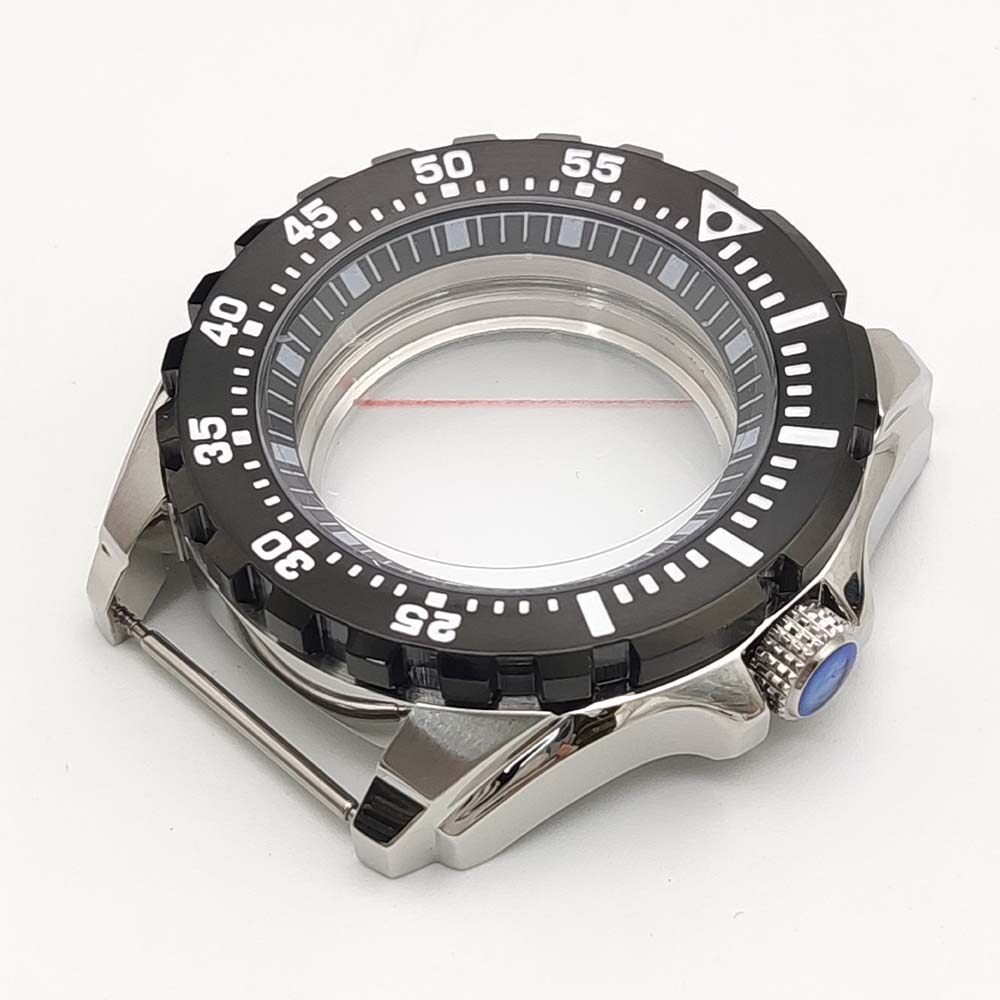 44mm Steel Watch Case Modify turtle Mod Sapphire Rotating For Seiko NH35A NH36