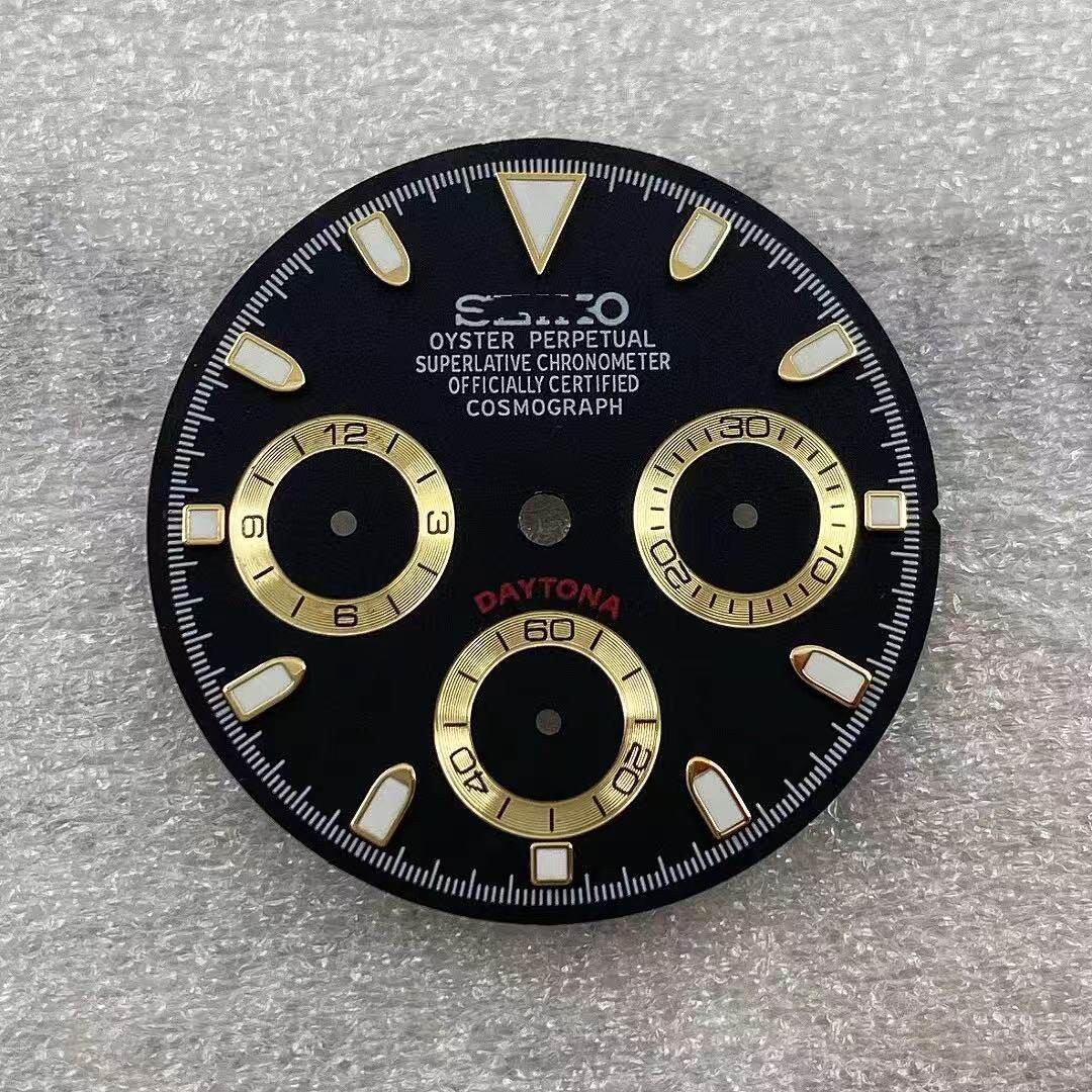 29.5mm Multi-Functional Watch Dial Green Lume for Vk63 Movement Watch Accessorie