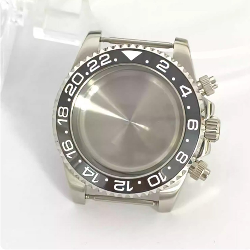 40MM Watch Case with Flat Sapphire Crystal Ceramic Bezel for VK63 Movement
