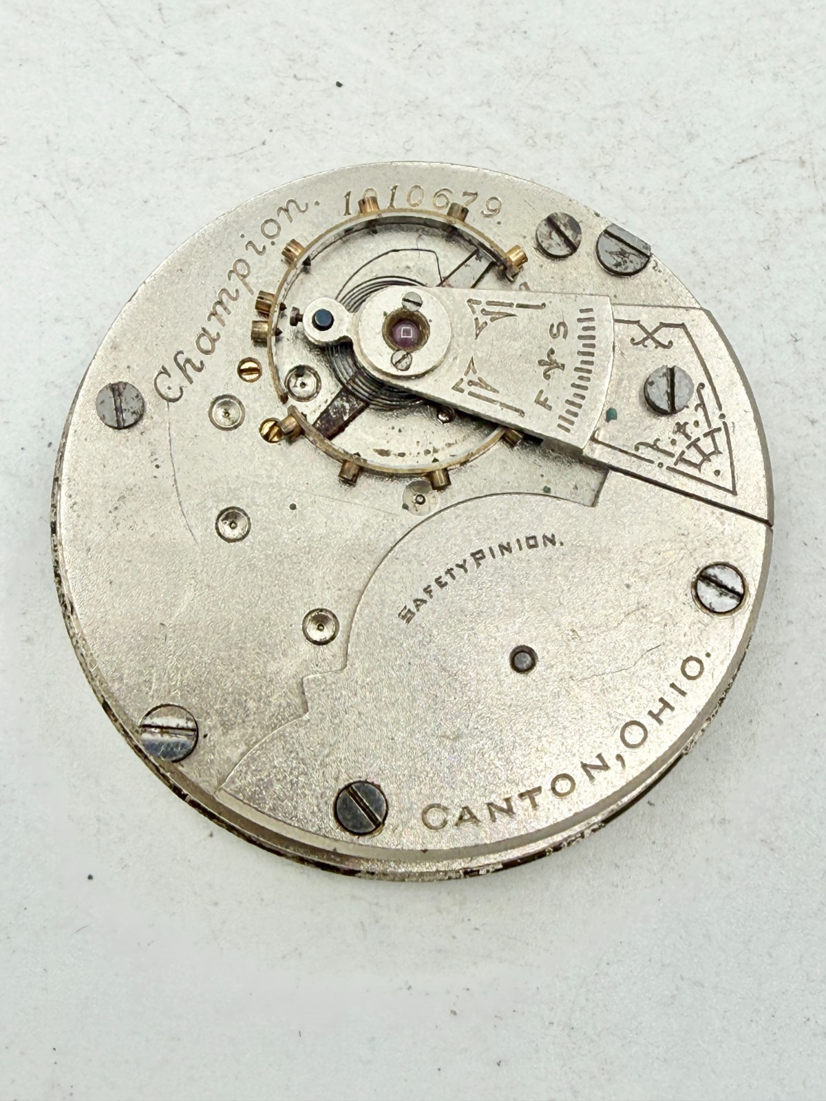Antique 1897 18s Hampden Champion Pocket Watch Movement