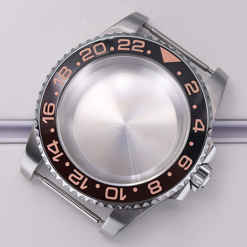 Watch Case Sapphire Glass Two Color GMT Ceramic Bezel For Seiko Nh35 36 Movement