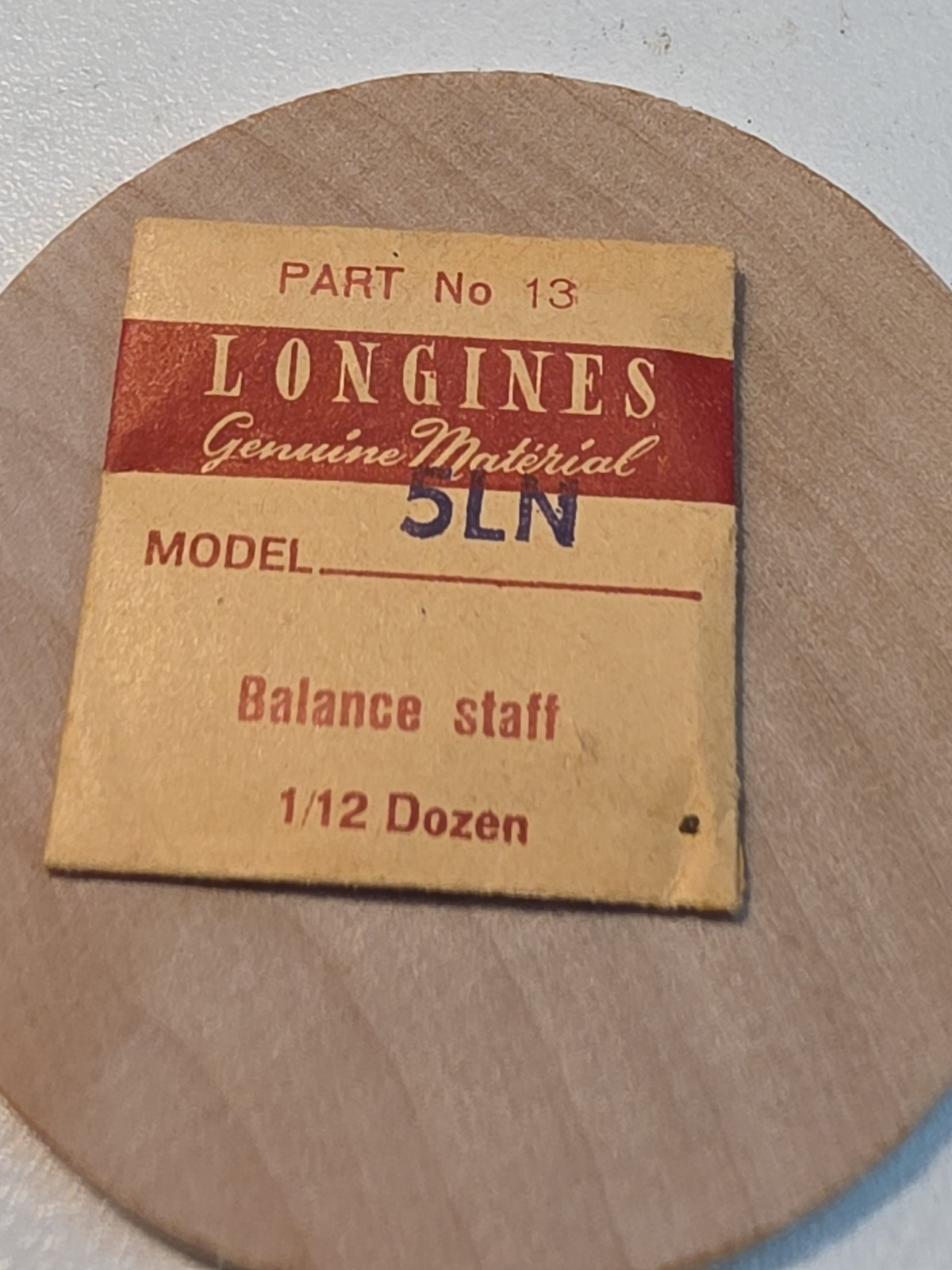 Vintage NOS Longines 5LN Wristwatch Balance Staff PN 13 Parts Spares Repairs