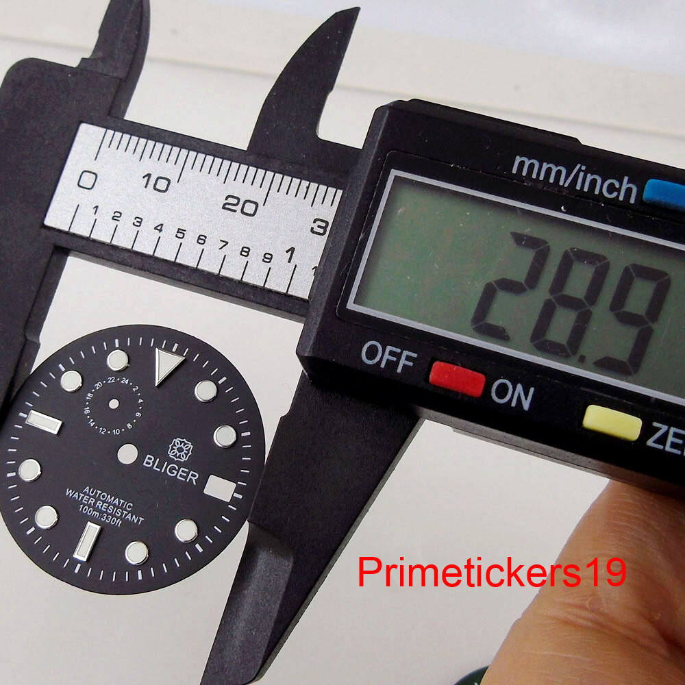 Fit NH37 Automatic Movement 29mm Luminous Watch Dial Face Date Window Spare Part