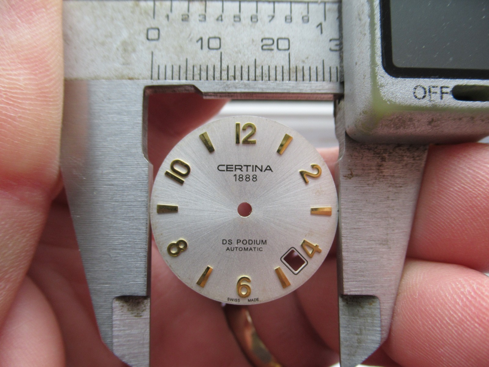 Certina DS Podium Automatic 1888 Date Dial For Spares Parts Repairs 27mm G/Con