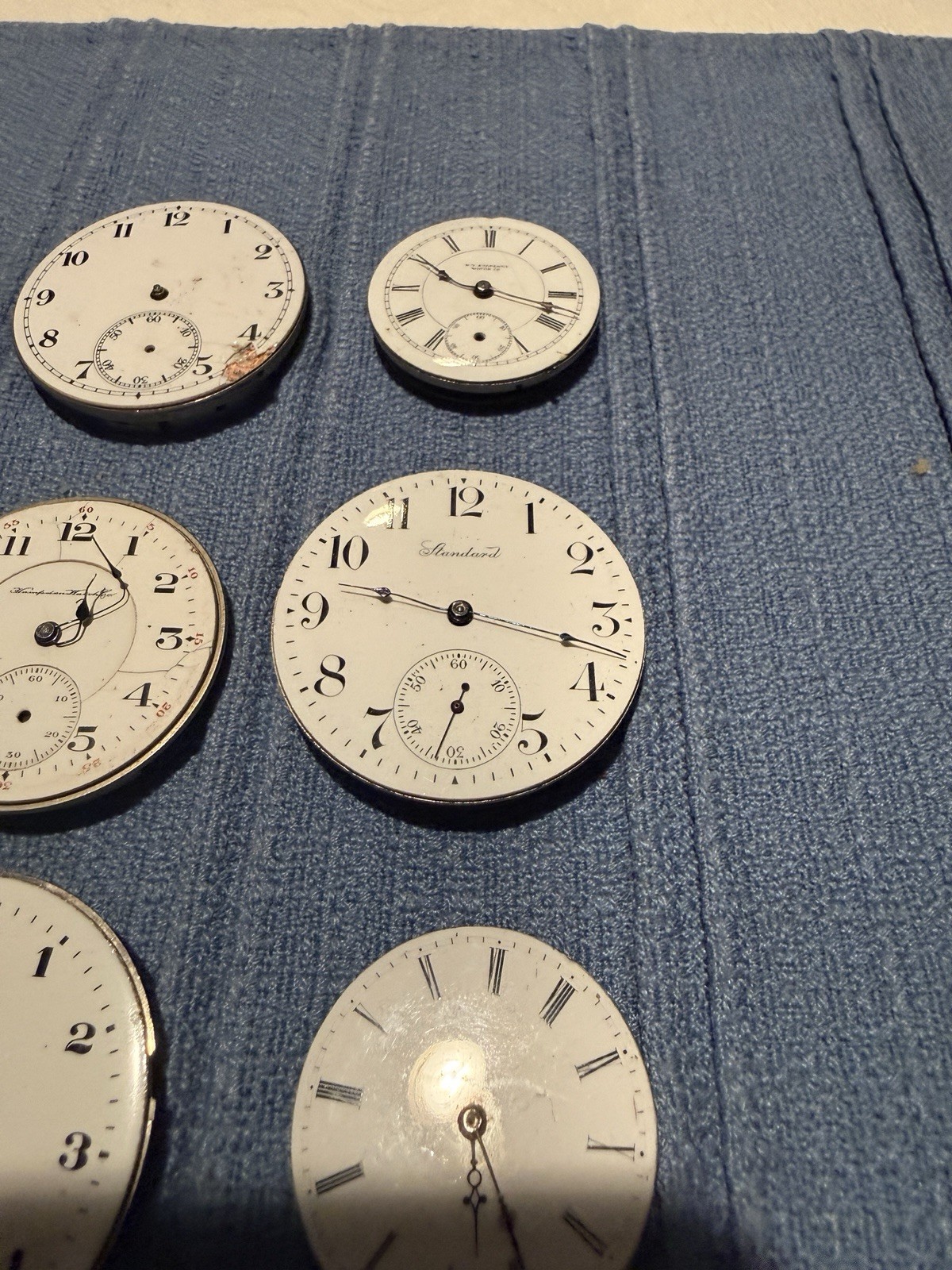 Lot of 15 Antique Pocket Watch Movements Elgin Hampden NY Standard Parts Repair