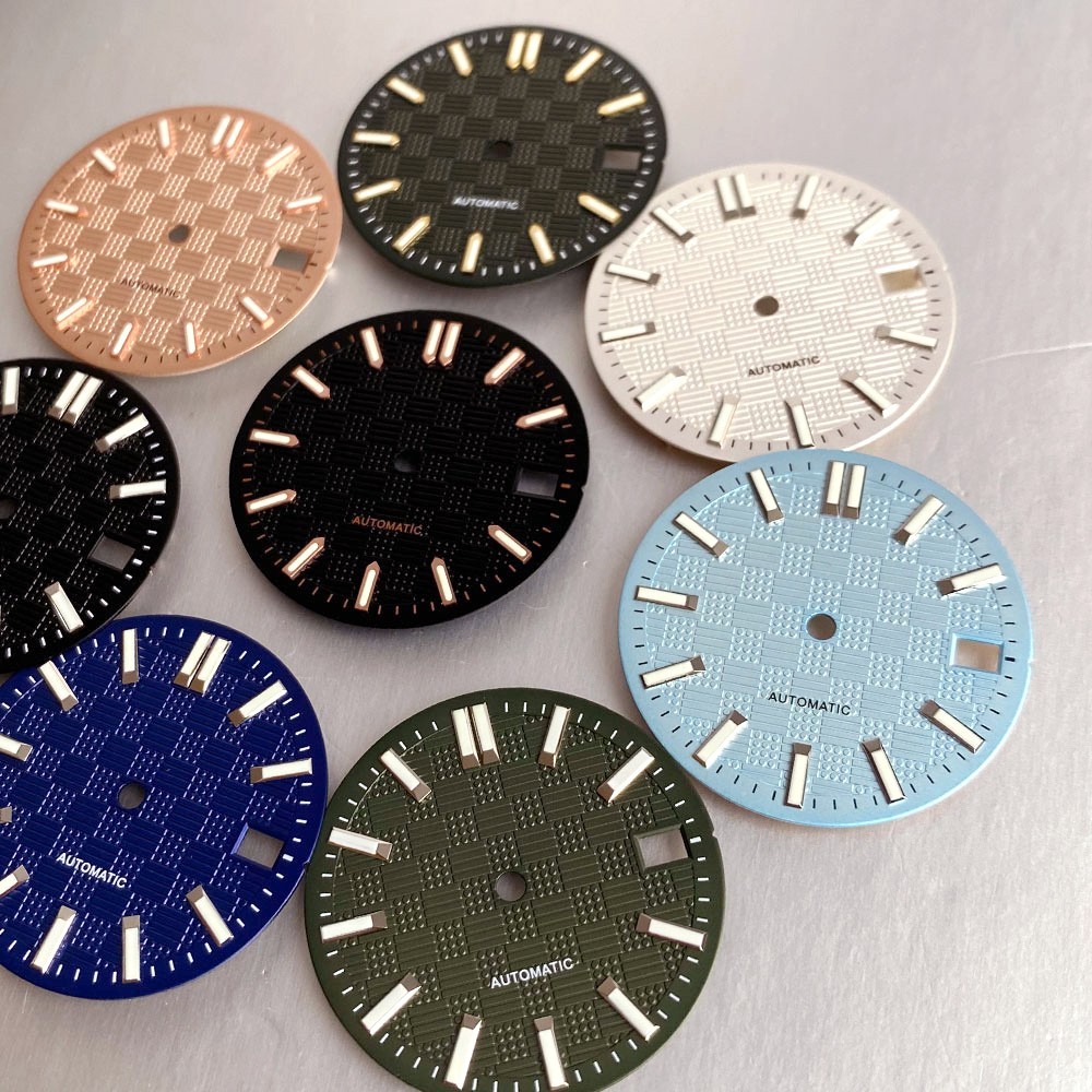 28.5mm Luminous Watch Dial Face Baton Indices Date Fit NH35 NH36 NH70 Movement