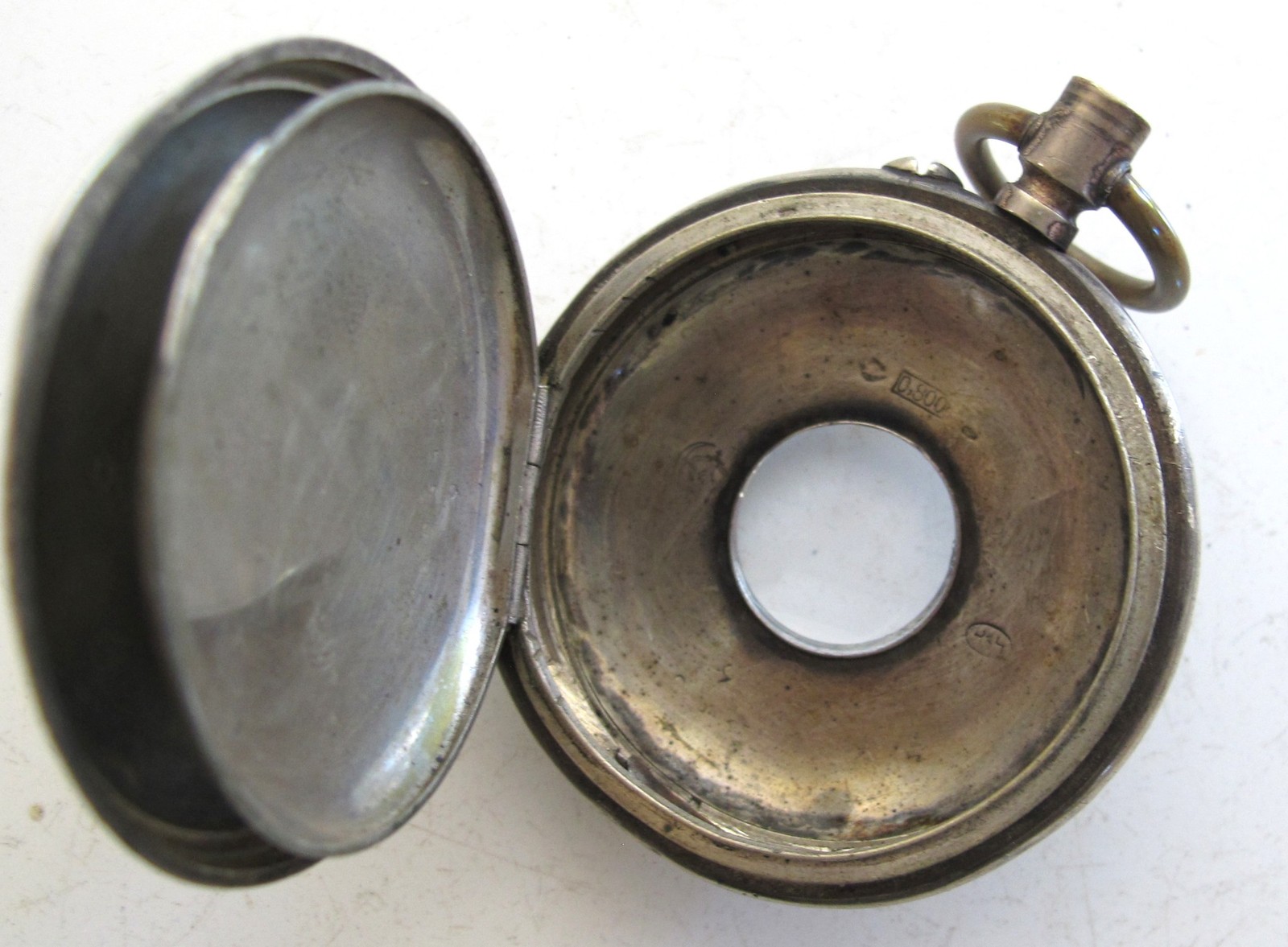 DEMI-HUNTER PocketWatch CASE – Roman Numerals – Fine 800 Silver