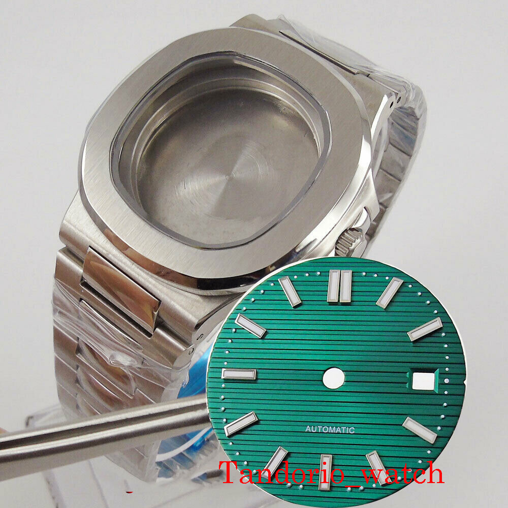 39mm Square Stainless Steel Watch Case Sapphire Glass For MIYOTA 8215 821A ETA