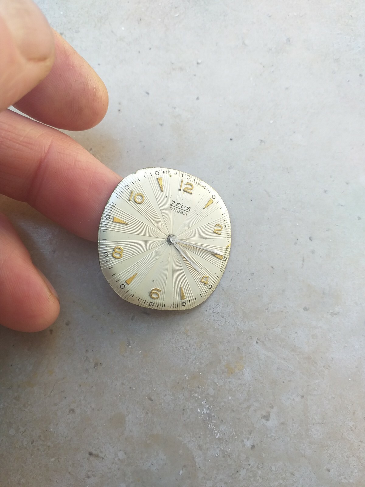 ZEUS QUADRANTE DIAL 17 RUBIS 30 mm Con Lancette Numeri Indici-Arabi dorati Used