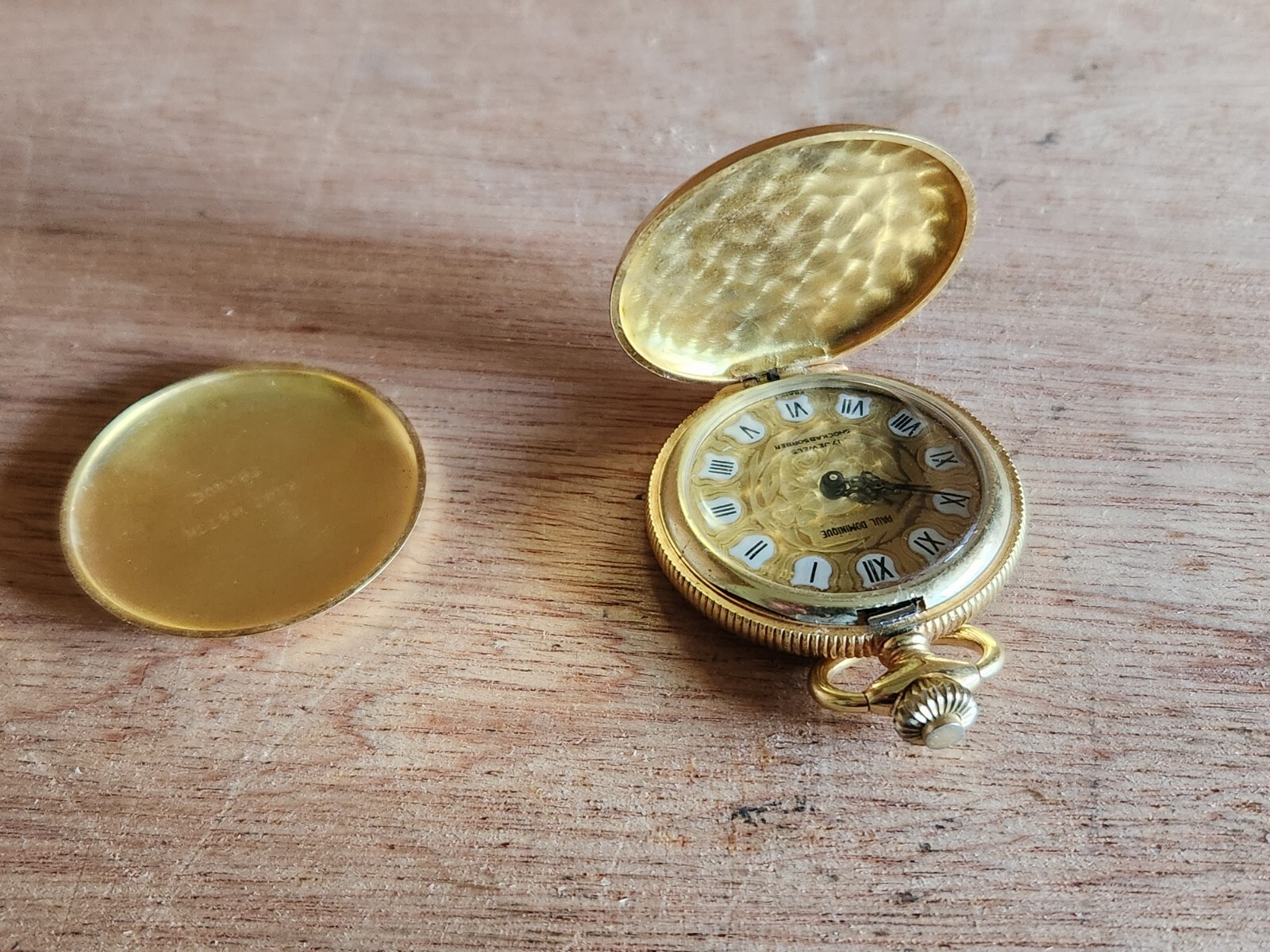 Paul Dominique Pocket Watch 17 Jewels Shock Absorber Kent France Parts Vintage