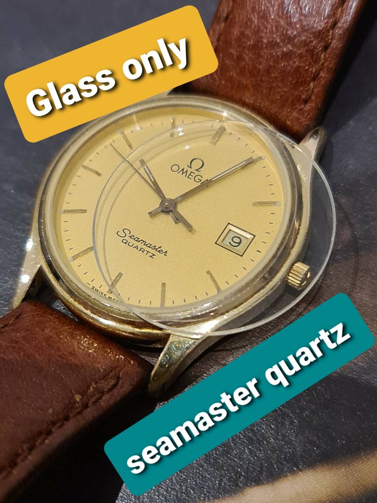 quality glass to fit omega seamaster quartz 396.0956 196.0251 see photo