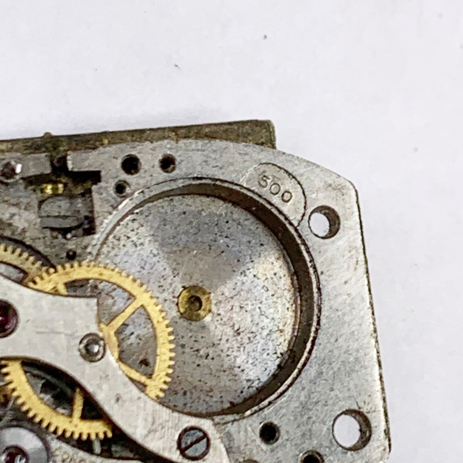 Gruen Partial Watch Movement Dial Bridge Balance Cock Watchmaker Parts Repair