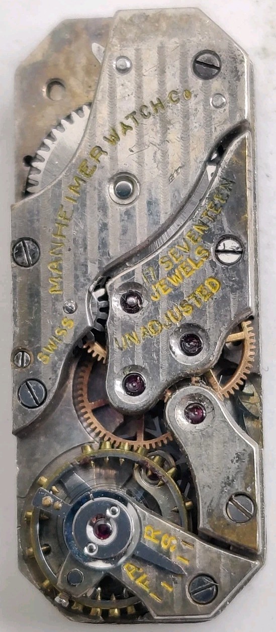 Vintage Manheimer High Grade 17 jewel Peseux 90 92 96 movement For Repair