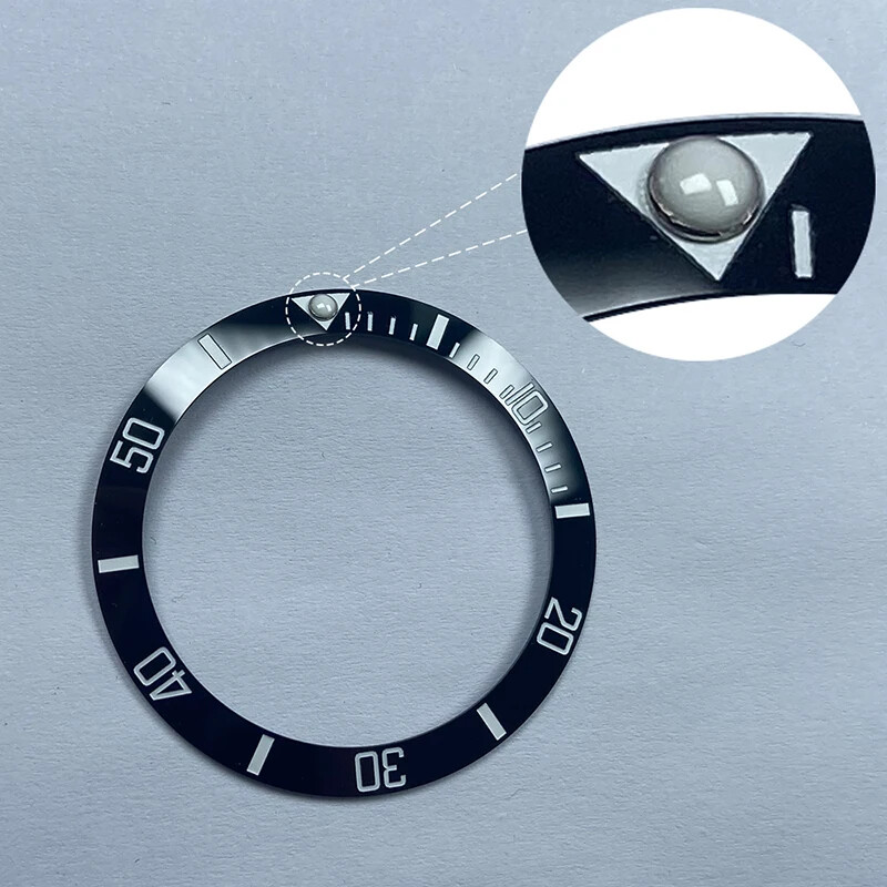 38mmX30.7mmX1.7mm Ceramic Bezel Insert For high-quality watch case parts R- LOGO