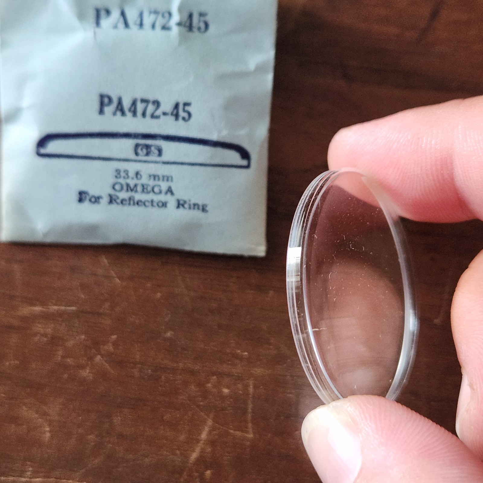 Omega Vintage G&S A-8 Replacement Acrylic Crystal #PA472-45 33.6mm