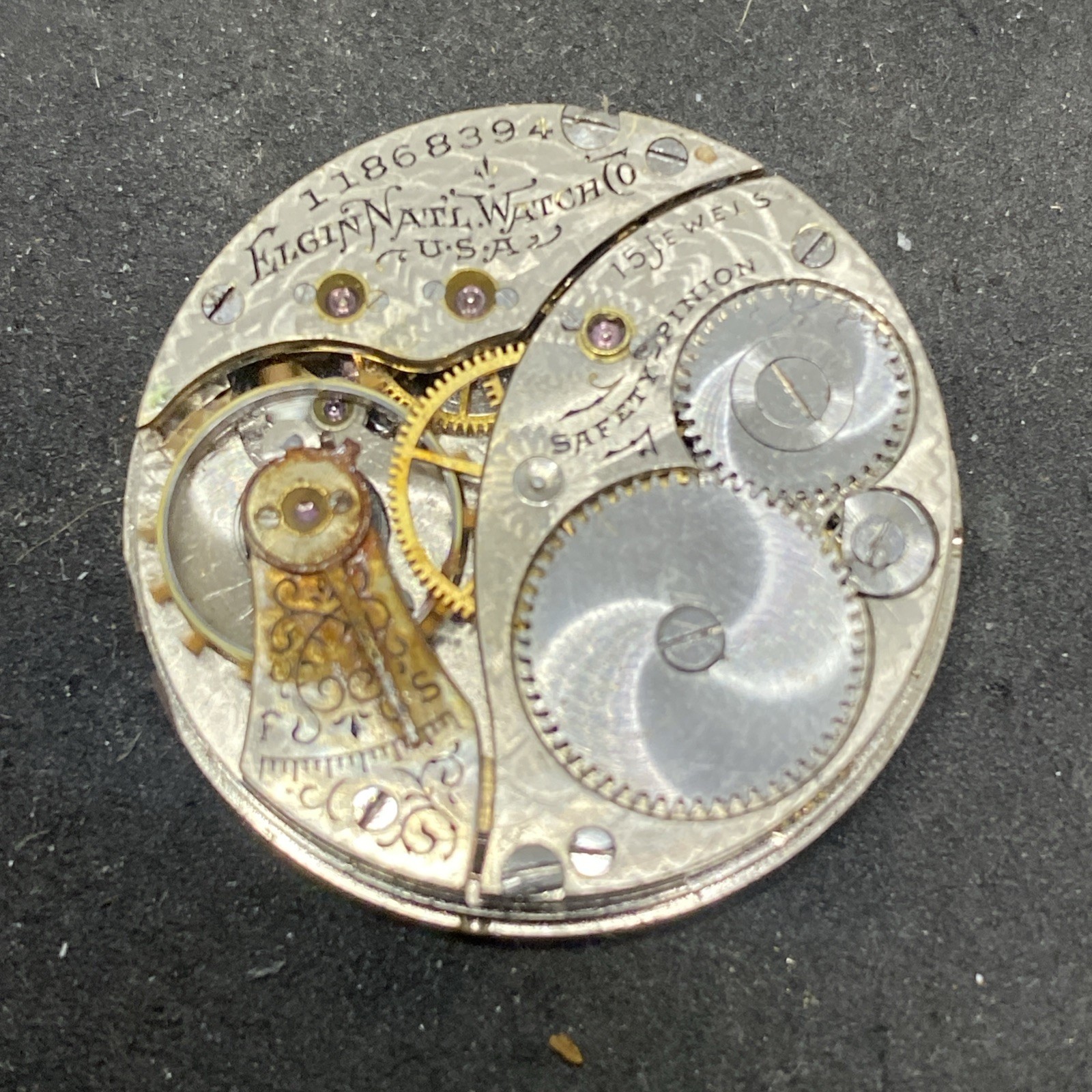 Elgin Grade 318 Pocket Watch Movement Size 0s 15j Model 2 Hunter Repair F8821