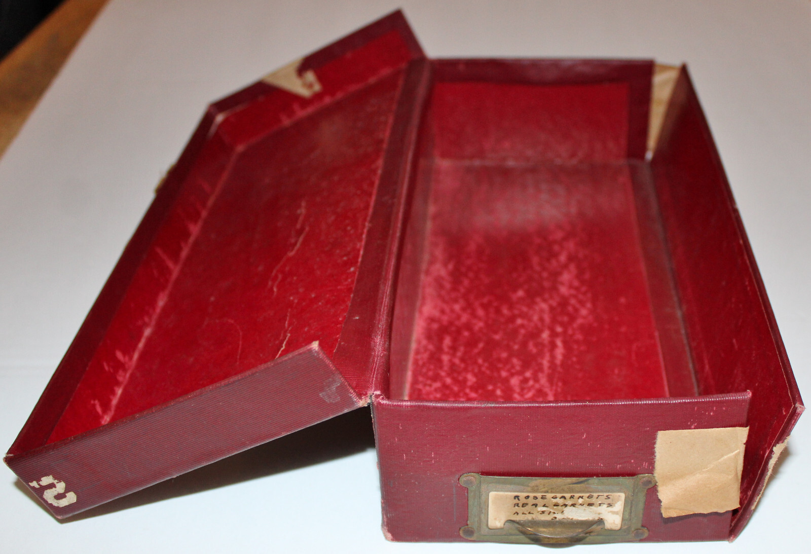 Vintage SWARTCHILD & CO. NY NEW YORK BURGUNDY 10.5×4.5×2.25 BOX M4