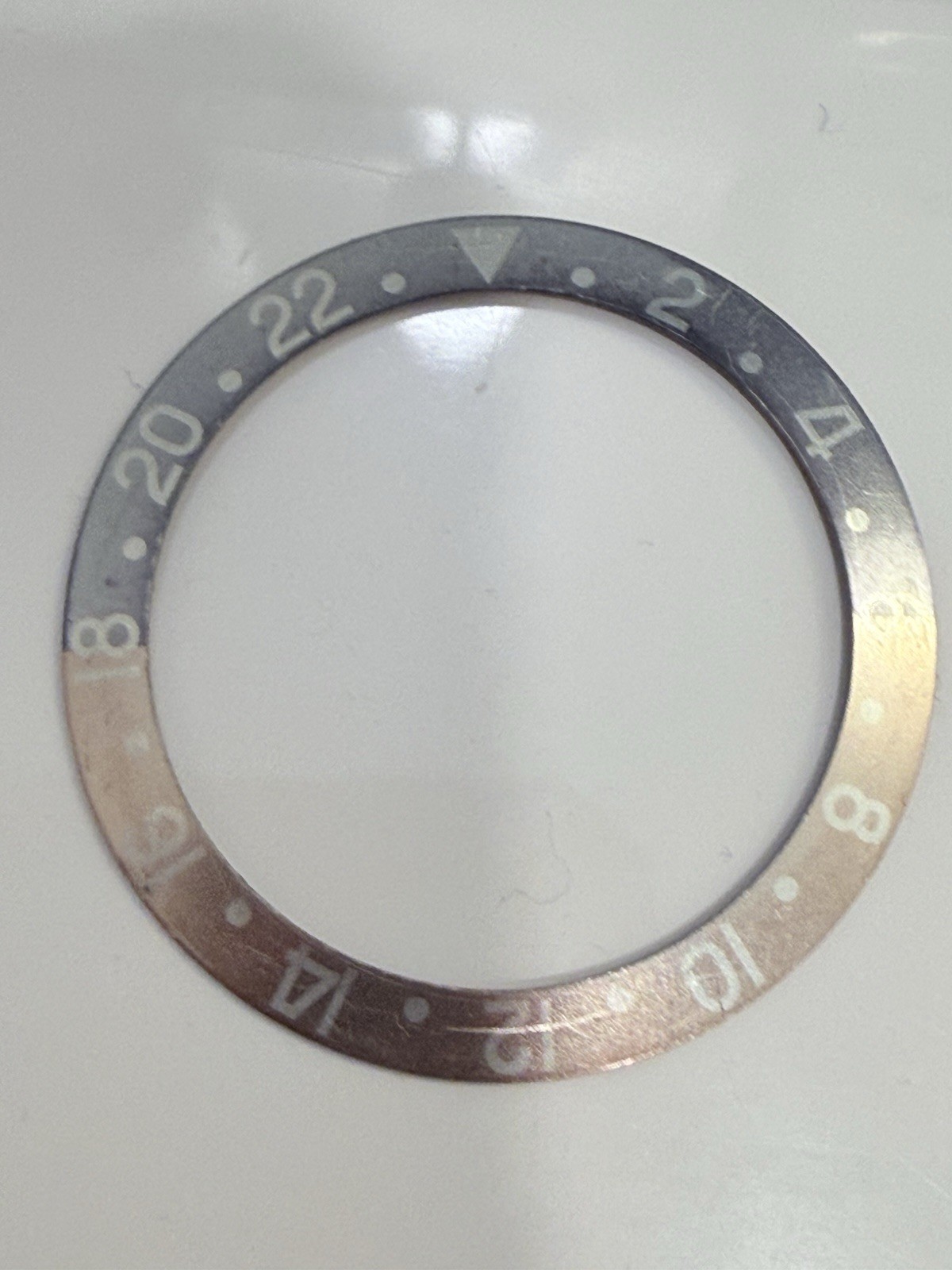 Genuine Vintage Rolex GMT 1675 Faded Ghost Pepsi Bezel Insert Fat Font Red Back