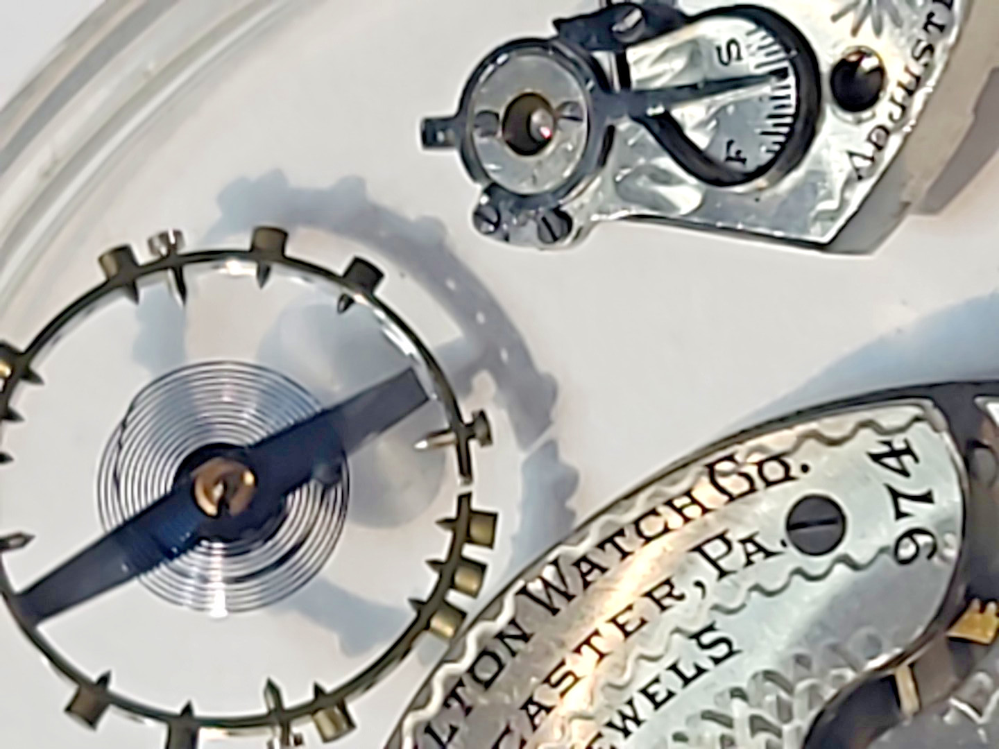 Antique Hamilton Pocket watch movement Grade 974 17 jewel 16 size circa 1918