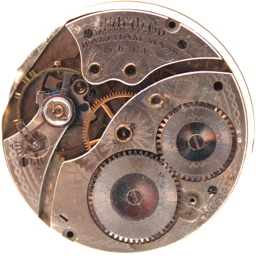 1918 WALTHAM POCKET WATCH MOVEMENT 21939336 GRADE 225 12s 17j (GO2)