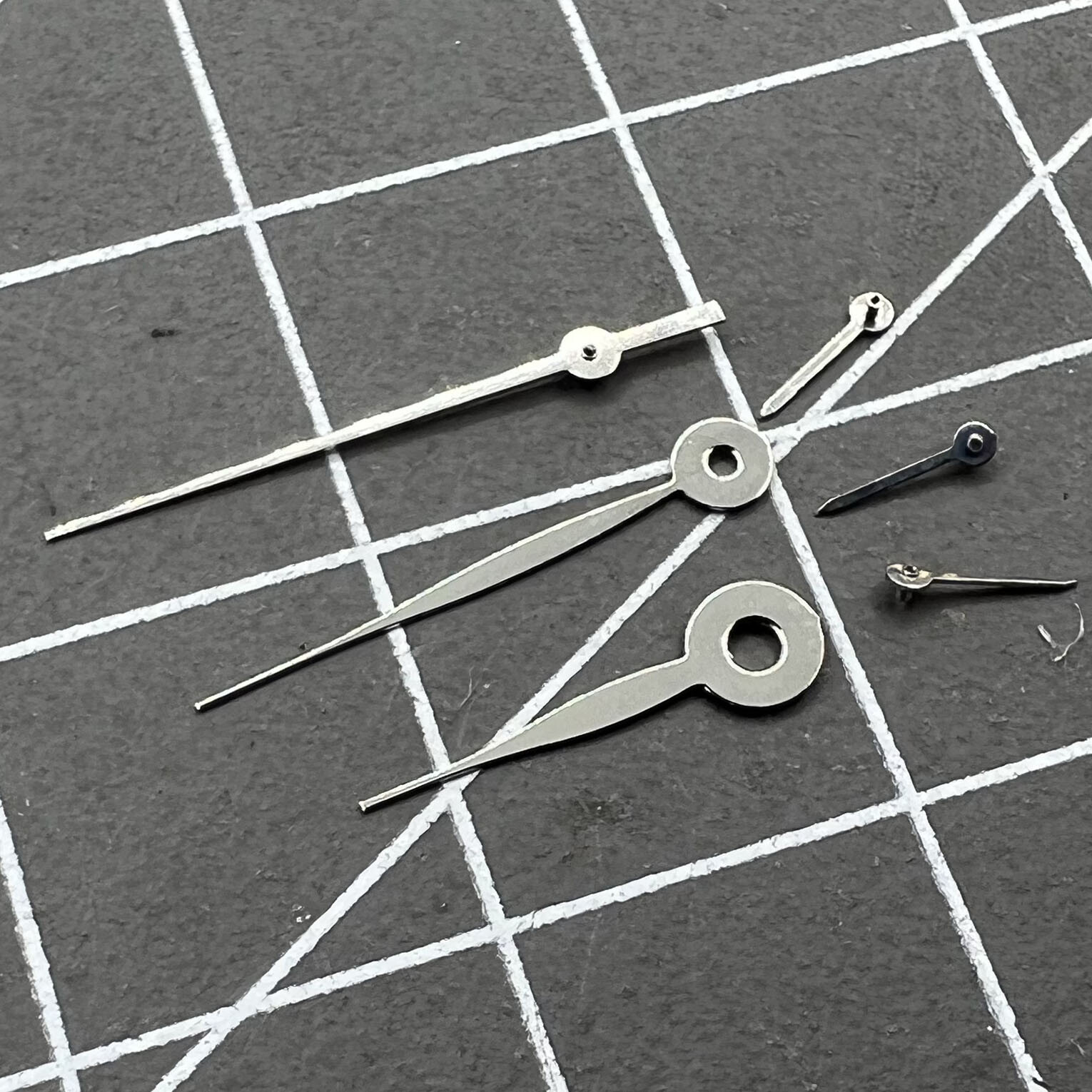 14mm Silver No Lume Long Arrow Shape Watch Hands for Movement Miyota 0S11