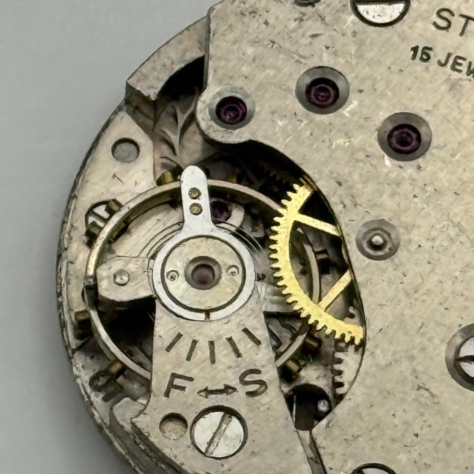 Arogno 125 Watch Movement Precista Steelco 15 Jewels Manual Wind Parts 23.7mm