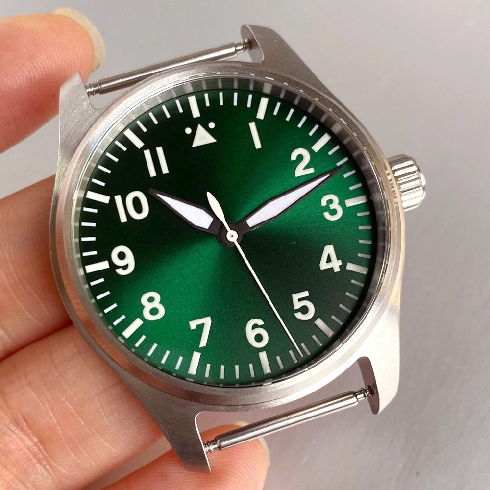 39mm Pilot Watch Accessories Case+Dial+Hands Fit NH35 Miyota8215 ETA2824 PT5000