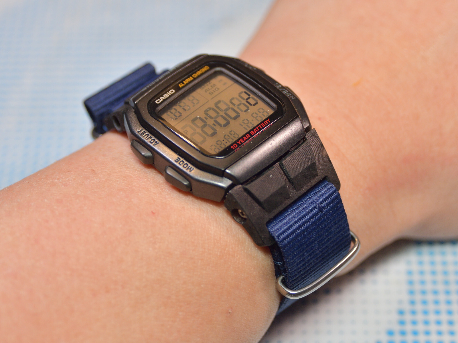 Tough Resin Strap & Band Adapter for Casio W96H Digital Watch