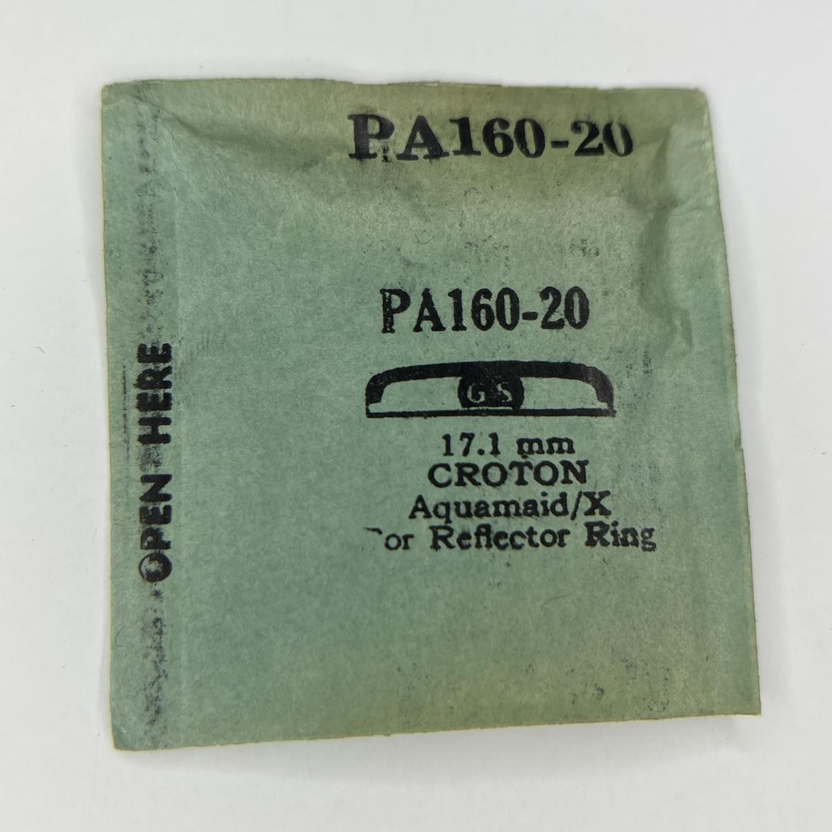 GS PA160-20 Watch Crystal – Fits Croton Aquamaid/X – 17.1 mm – Reflector Ring