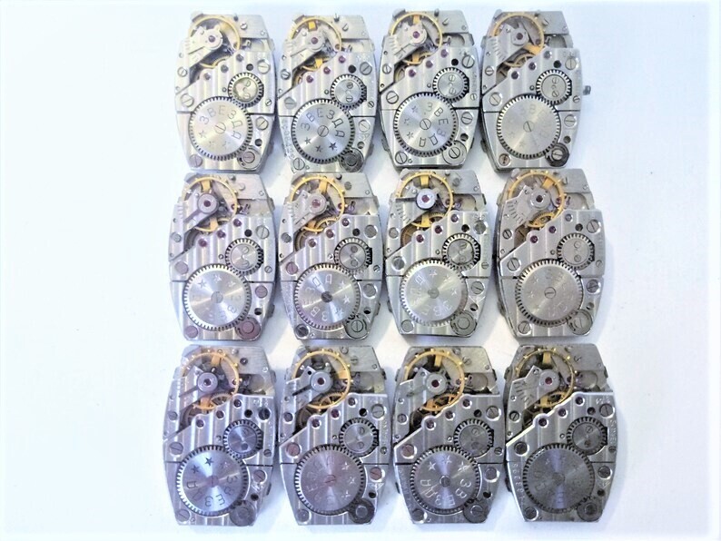 LOT of 8 Watch Movements Steampunk Parts Altered Art