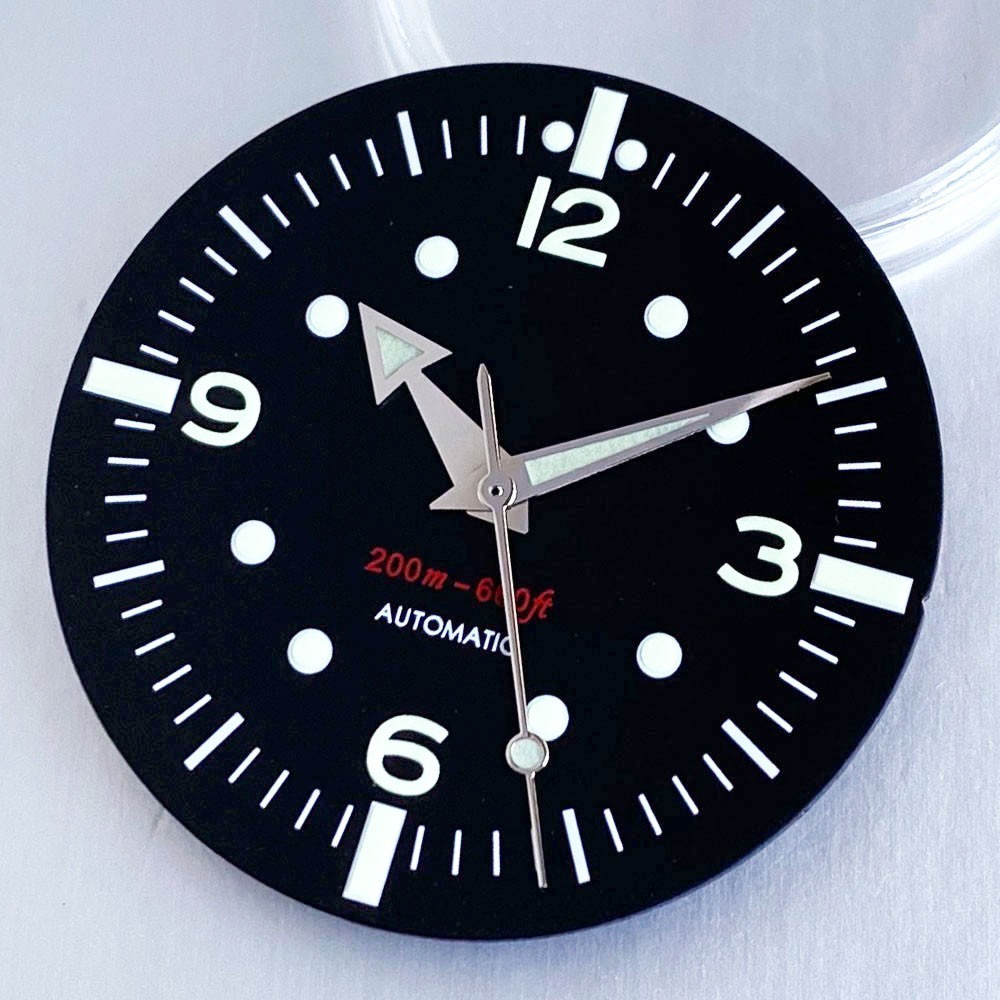 31mm No Logo Watch Dial Green Lume for NH35 NH36 ETA2824 PT5000 Movement Parts