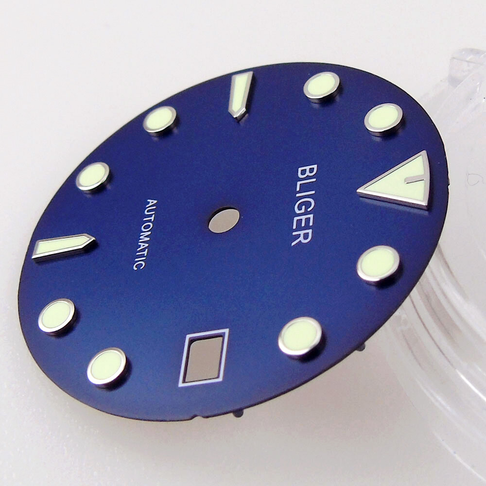 For NH35/NH35A 29mm Sterile Watch Dial Date Window Black/Blue/Green 3/4 o’clock