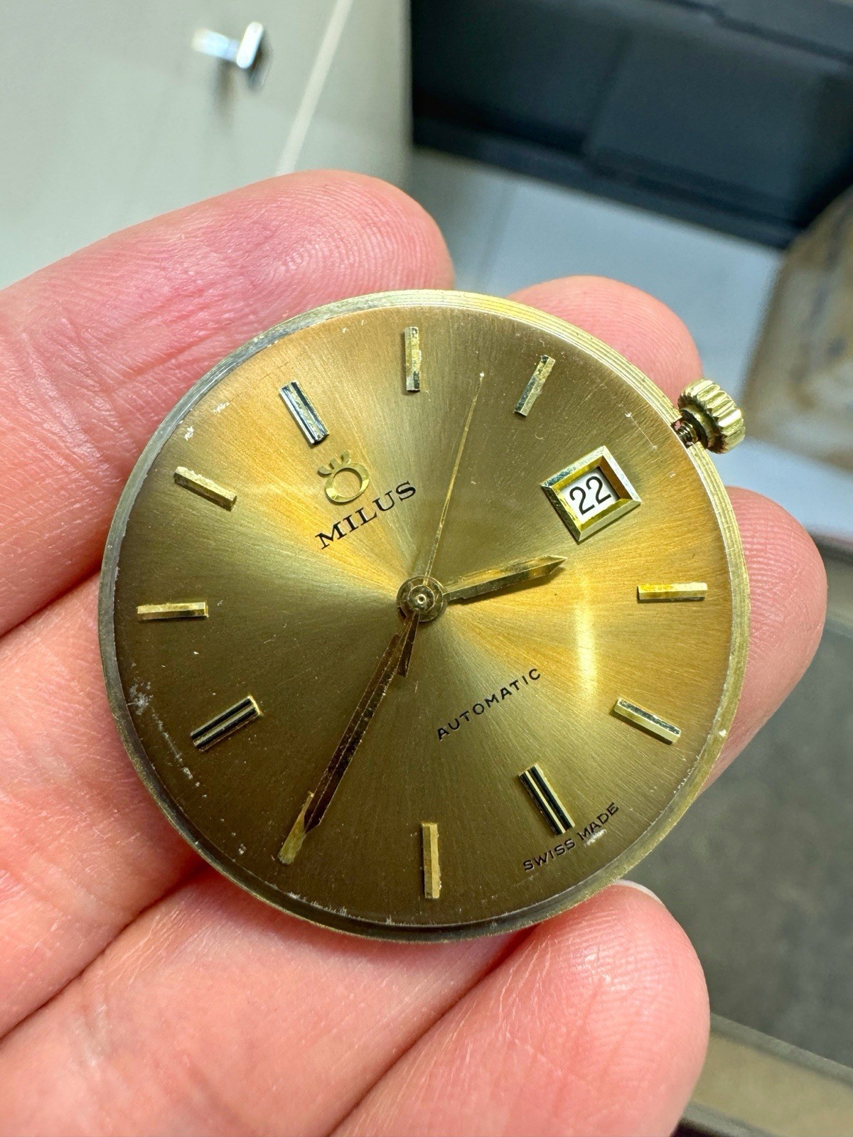 Vintage Milus Automatic Cal 522 Wrist Watch Movement Parts Working