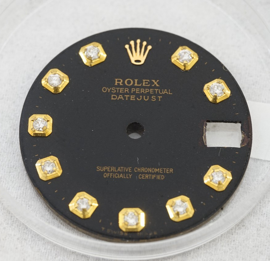 Genuine Rolex Datejust Midsize 31mm model Black custom diamond dial, (1)