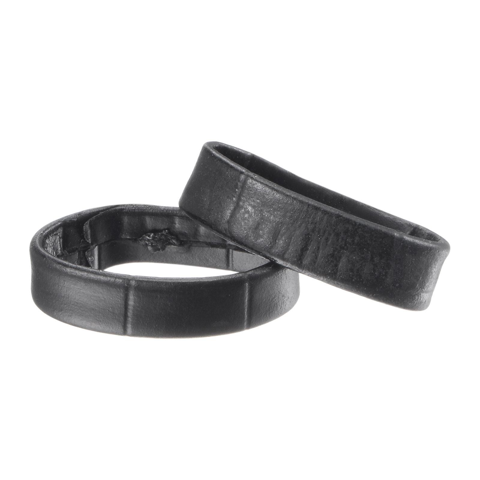 PU Leather Loops Retaining Ring Keeper for 21mm Width Watch Band, Black 2 Pcs