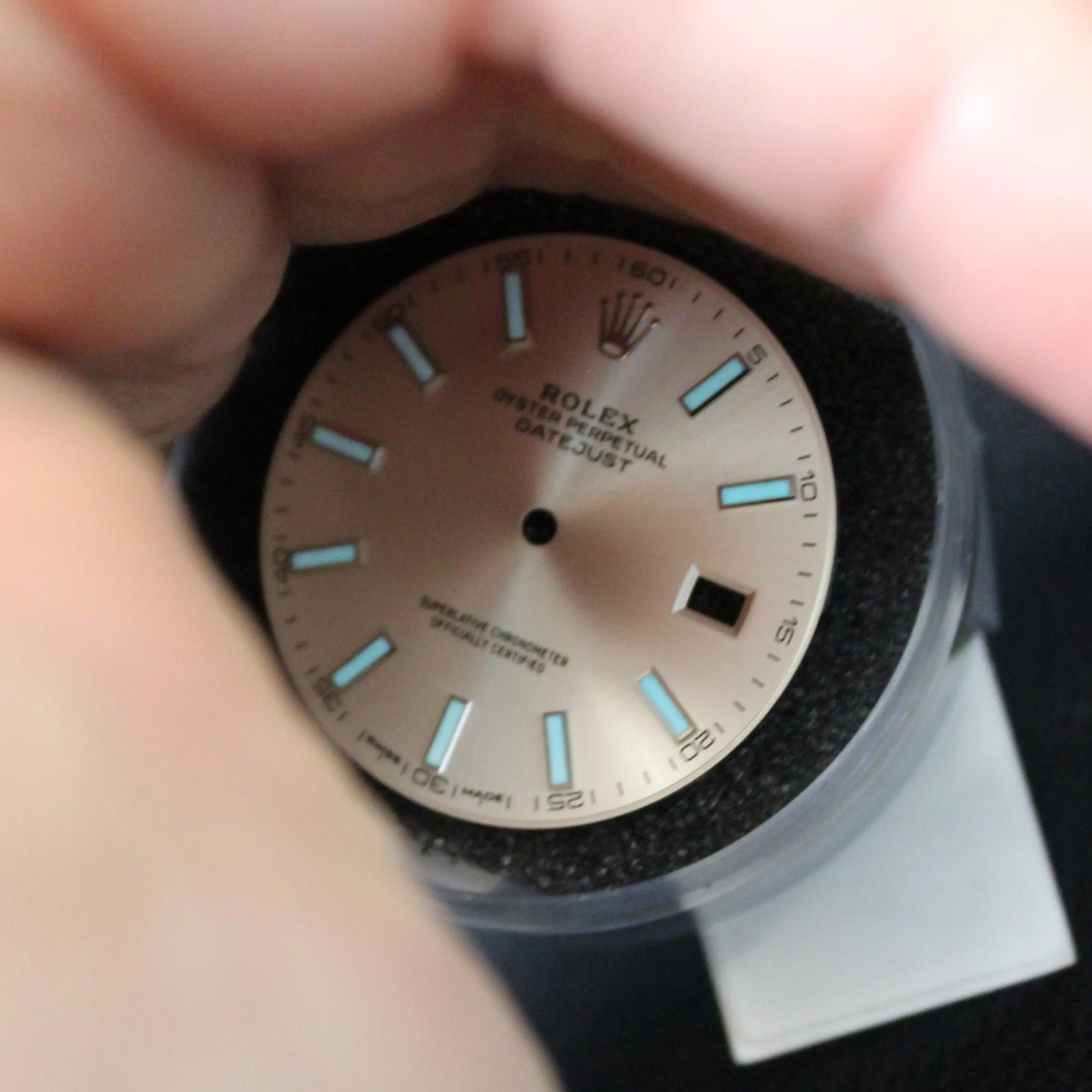 Rolex Datejust Silver Sticks Markers Watch Dial 126334 126300